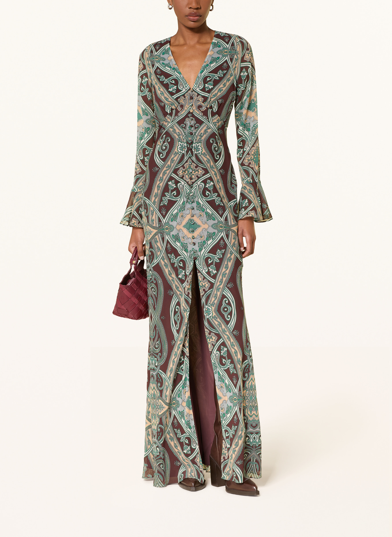 Veronica Beard Kleid DACIANA: DUNKELBRAUN / BEIGE / PETROL