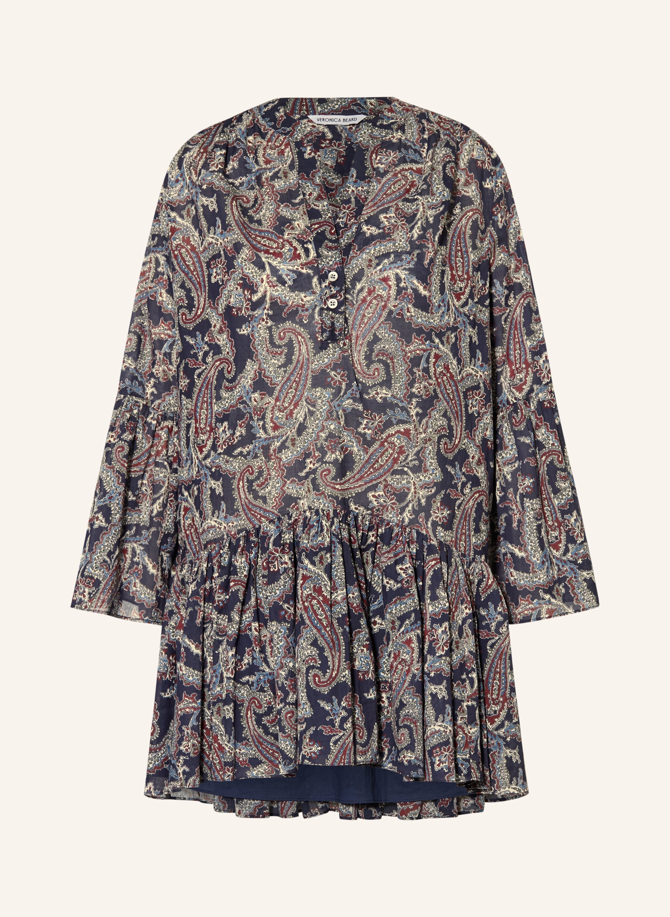 Veronica Beard NOVESSA Dress: DARK BLUE / BROWN / CREAM