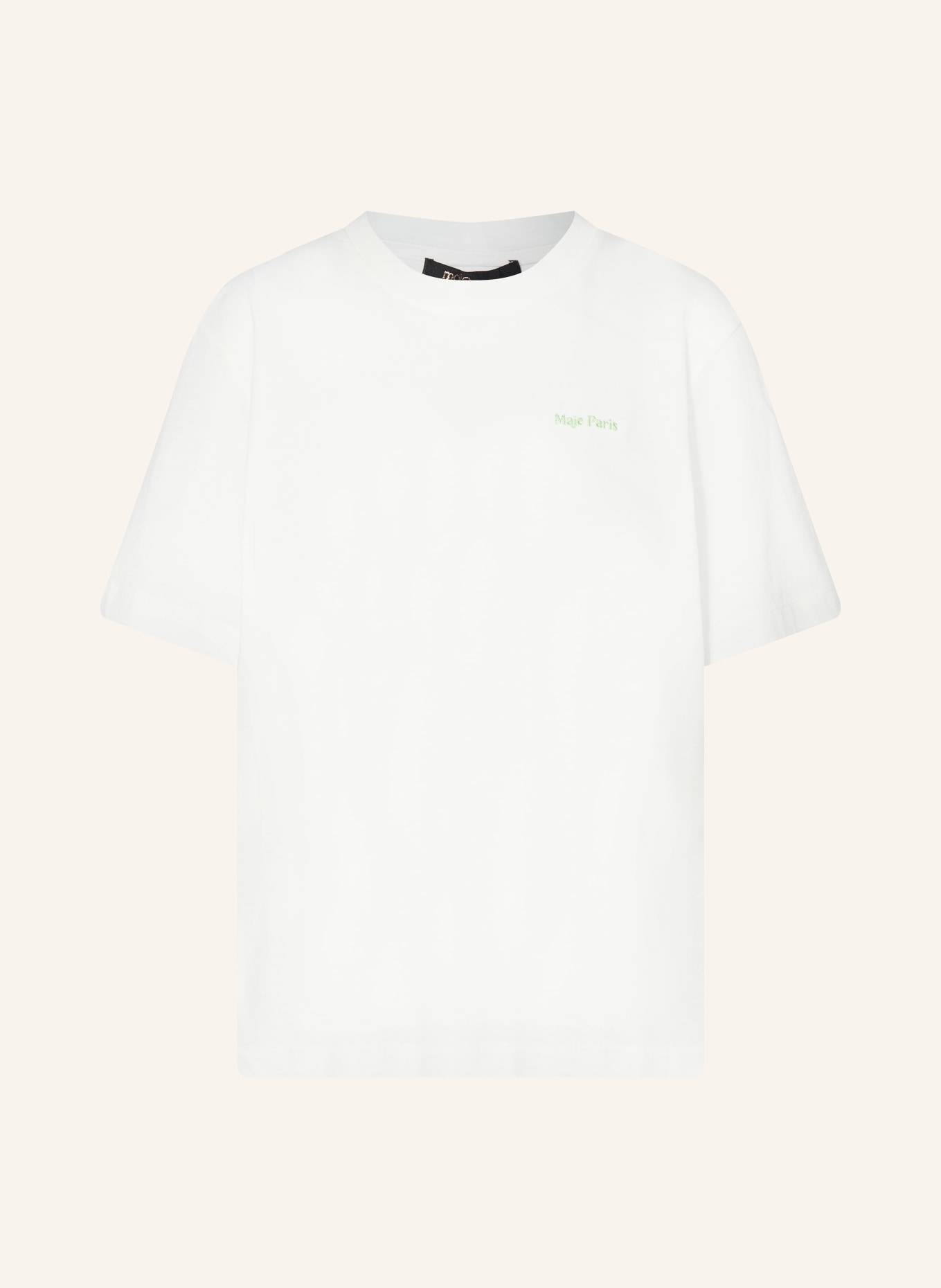 maje T-Shirt: WEISS / HELLGRÜN / DUNKELBLAU