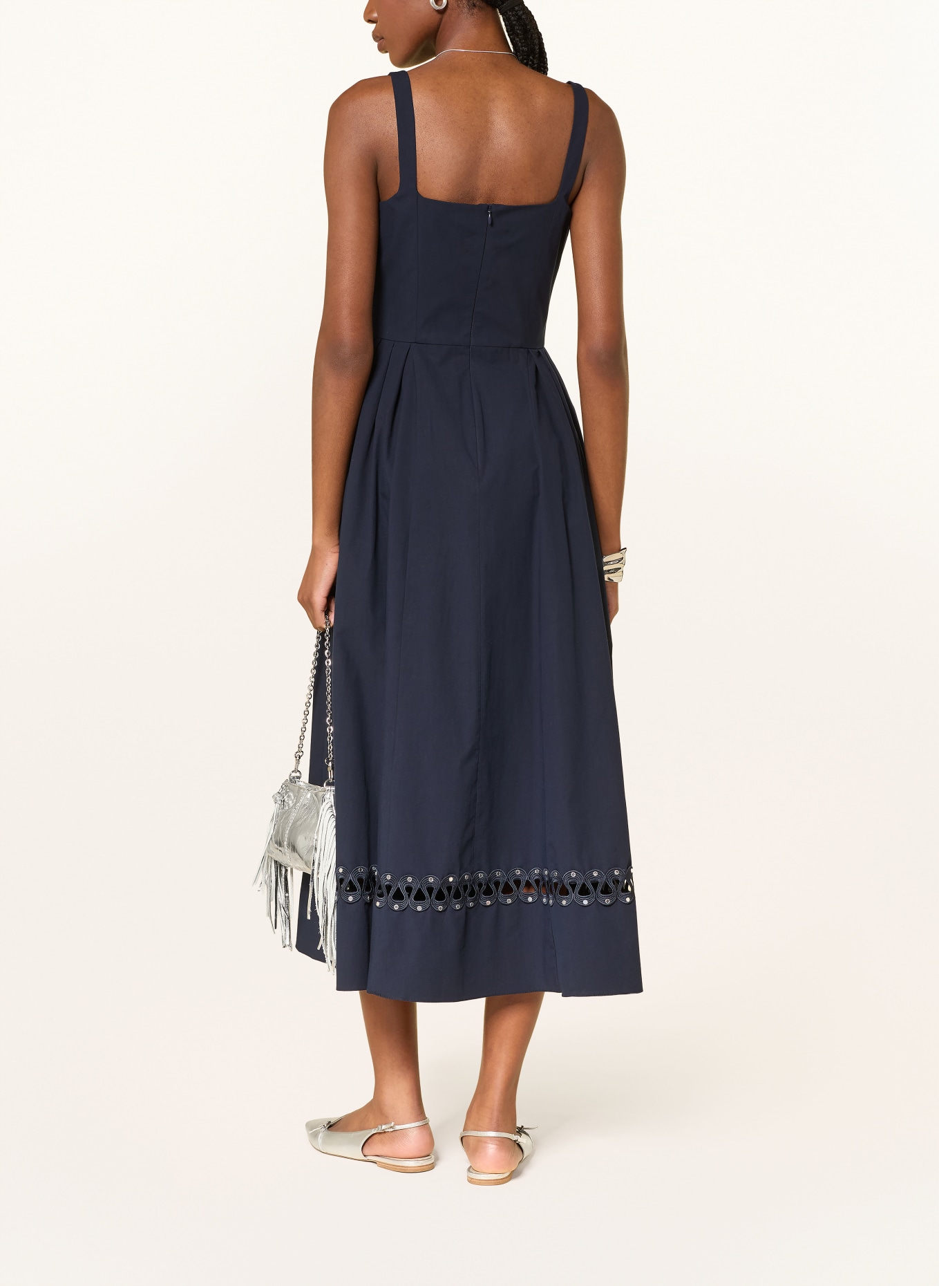 maje Kleid mit Schmucksteinen: DUNKELBLAU