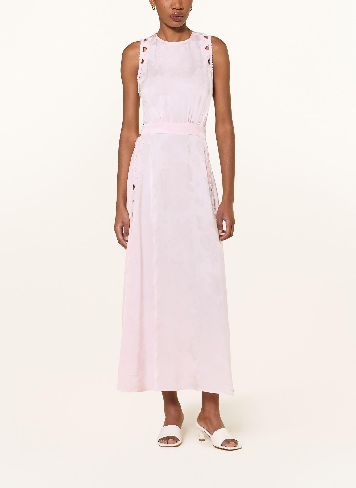 SANDRO Sukienka żakardowa z wycięciami: JASNORÓŻOWY