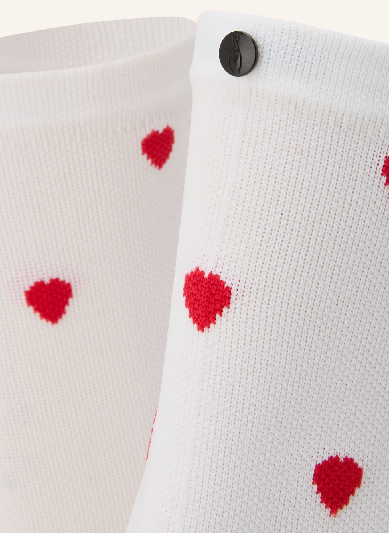 FINGERSCROSSED Radsocken CLASSIC RITUALS HEARTS: WEISS / ROT