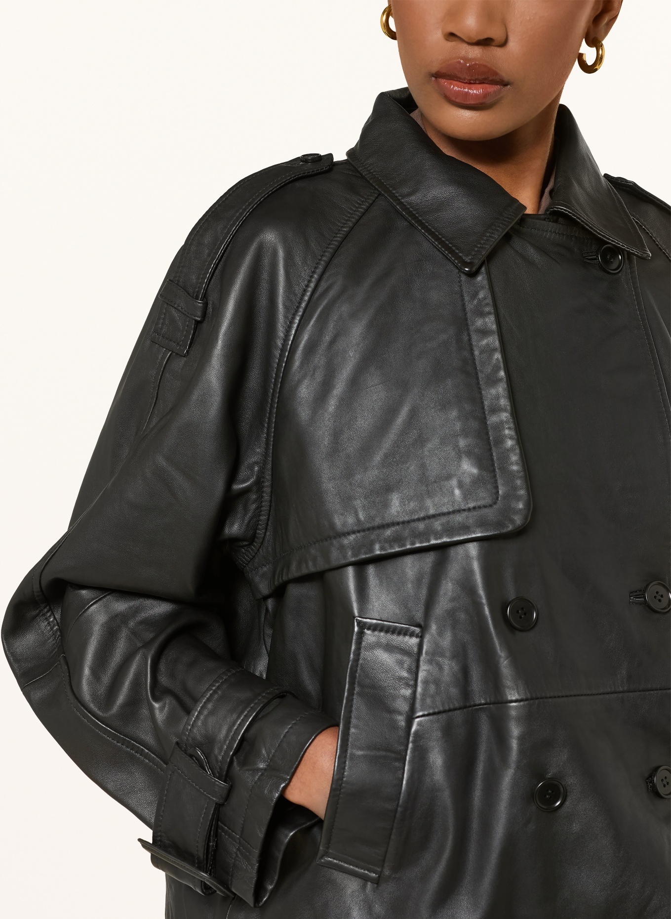 ALLSAINTS REYA Leather Jacket: BLACK