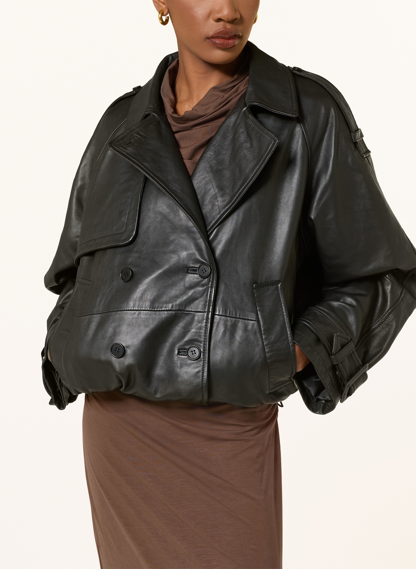 ALLSAINTS REYA Leather Jacket: BLACK