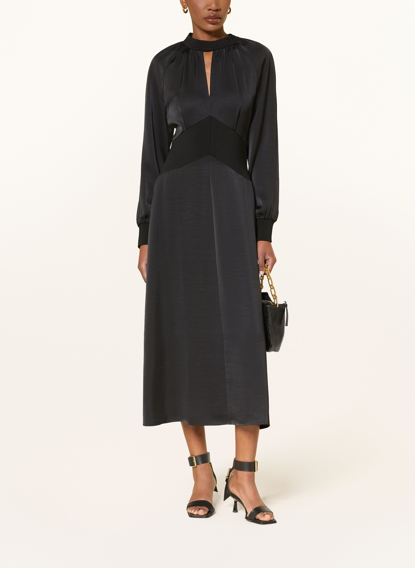 ALLSAINTS ROYA Satin Dress: BLACK