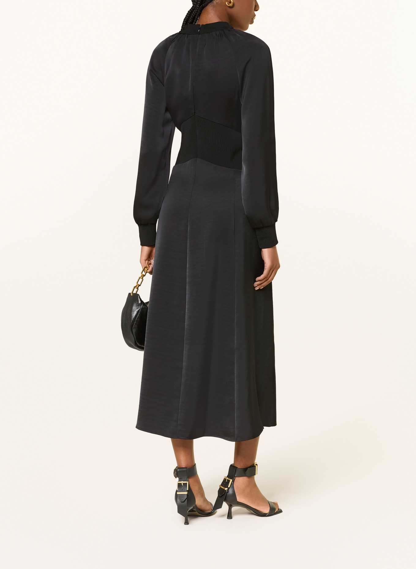 ALLSAINTS ROYA Satin Dress: BLACK