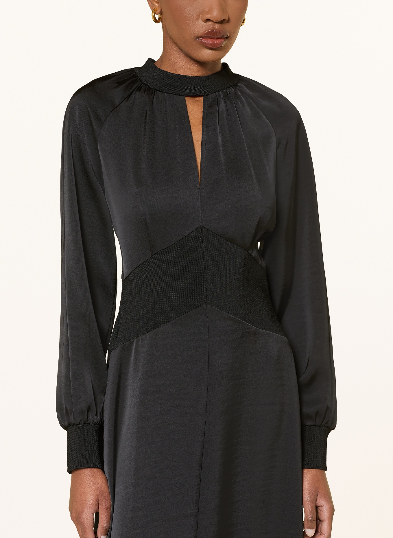 ALLSAINTS ROYA Satin Dress: BLACK