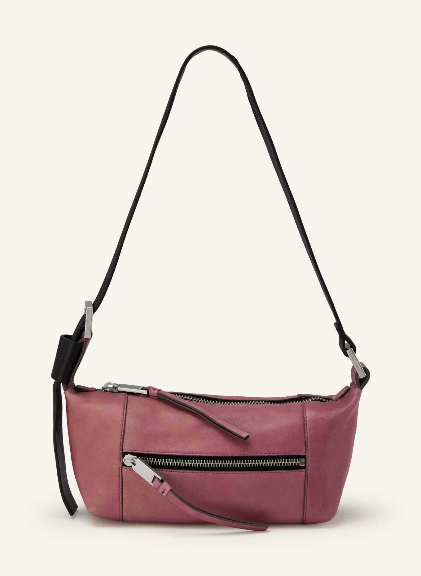 ALLSAINTS Torba na ramię VEGA MINI: BRUDNY RÓŻ / SREBRNY / CIEMNOBRĄZOWY