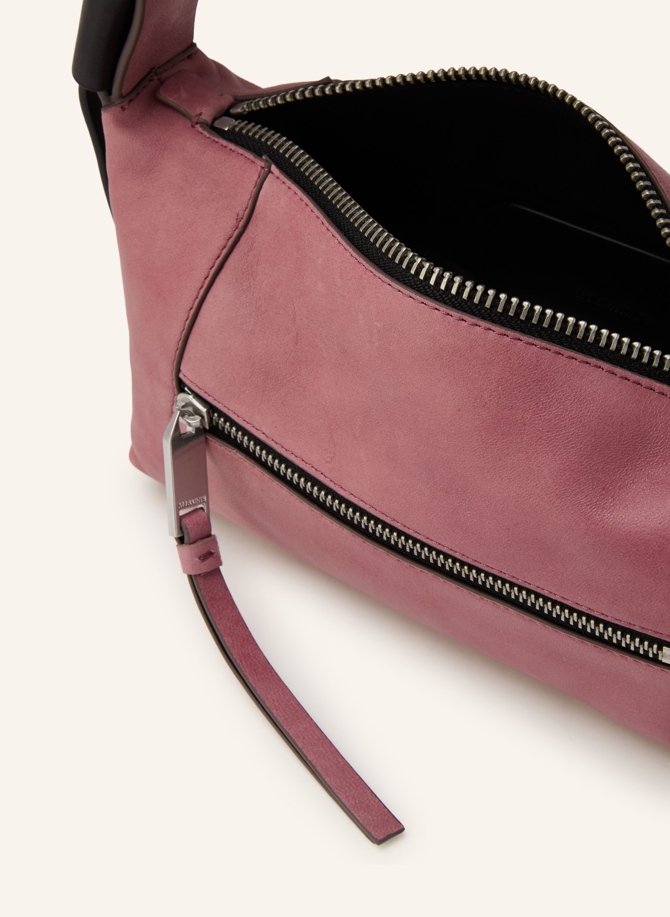 ALLSAINTS Torba na ramię VEGA MINI: BRUDNY RÓŻ / SREBRNY / CIEMNOBRĄZOWY