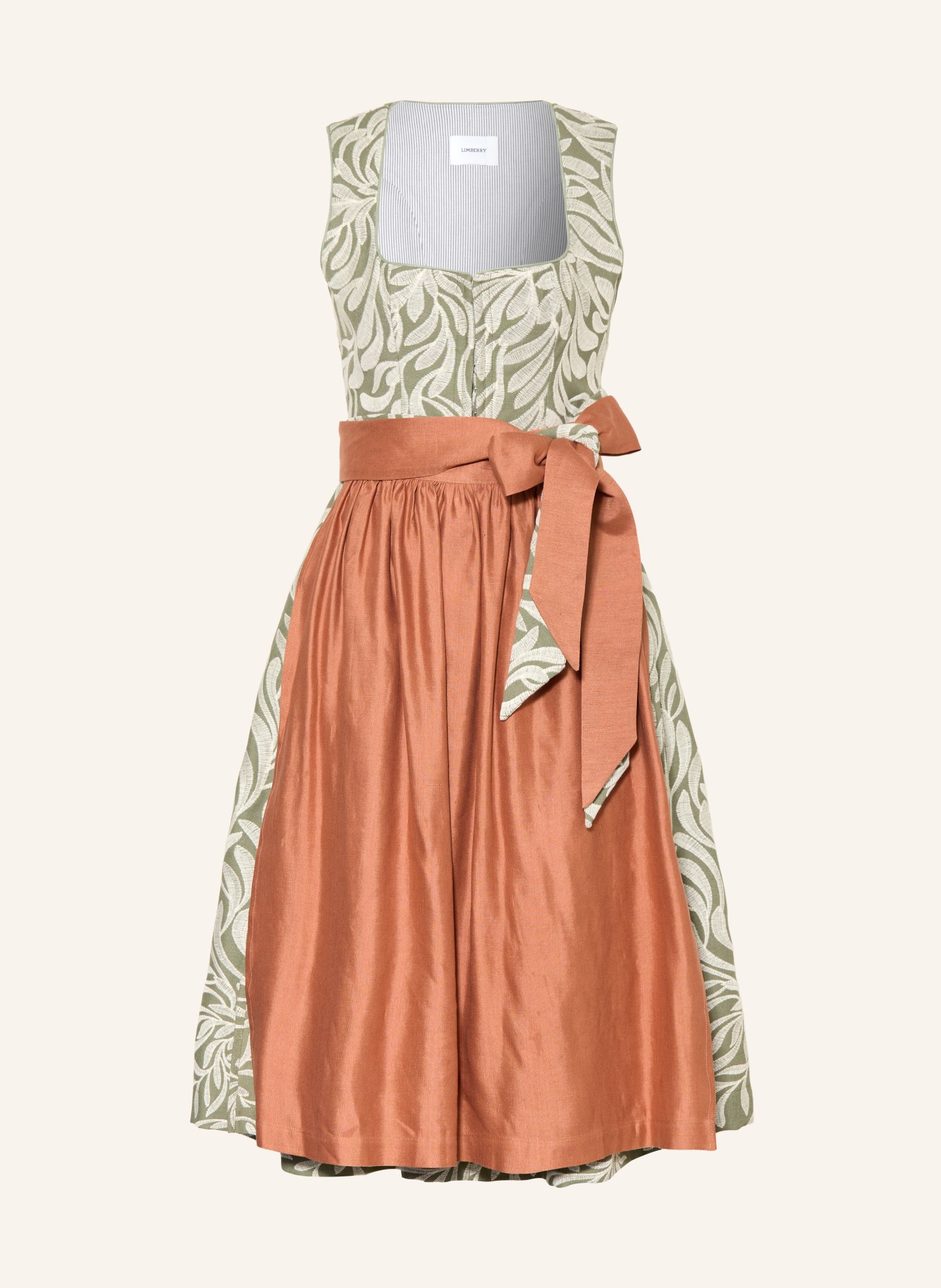 LIMBERRY Dirndl ELIANA: ZIELONY / KREMOWY
