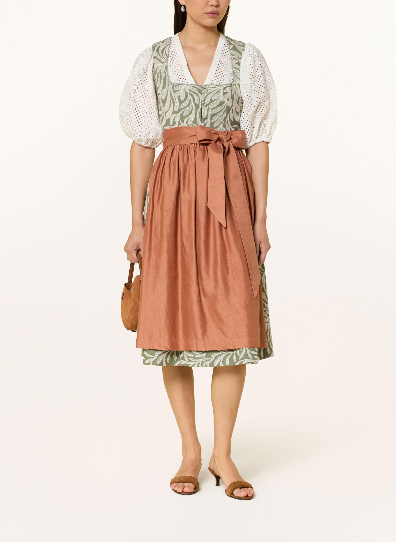 LIMBERRY Dirndl ELIANA: ZIELONY / KREMOWY