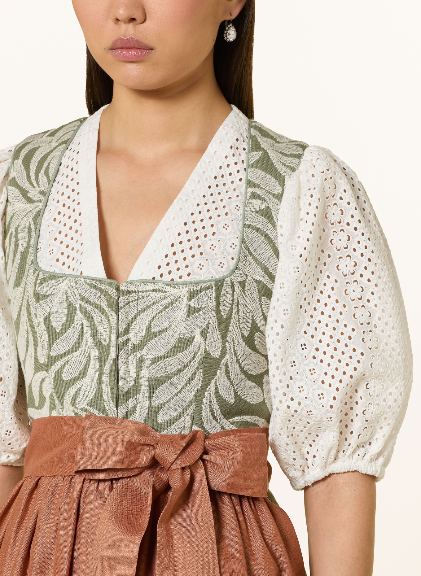 LIMBERRY Dirndl ELIANA: ZIELONY / KREMOWY