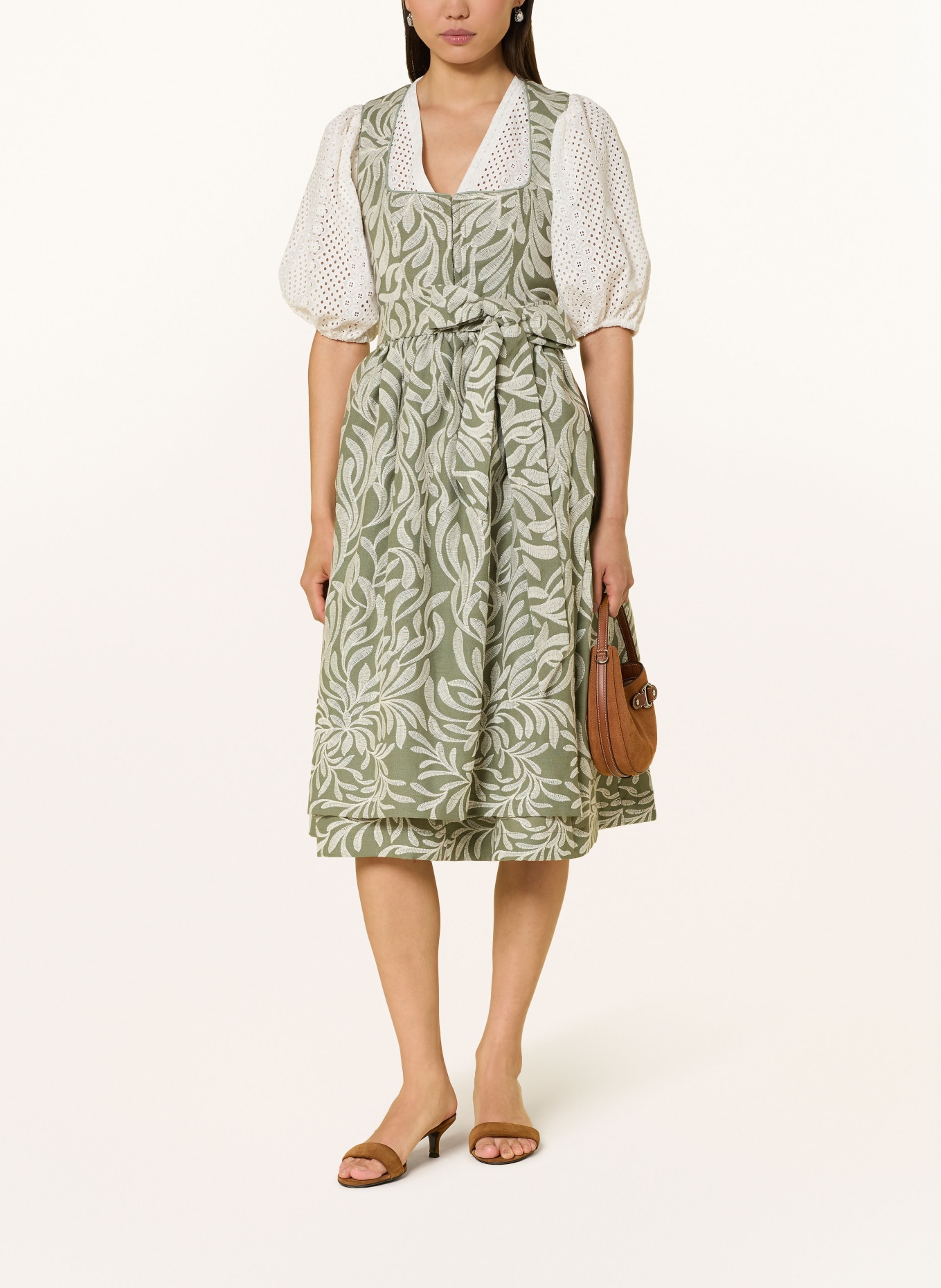 LIMBERRY Dirndl ELIANA: ZIELONY / KREMOWY