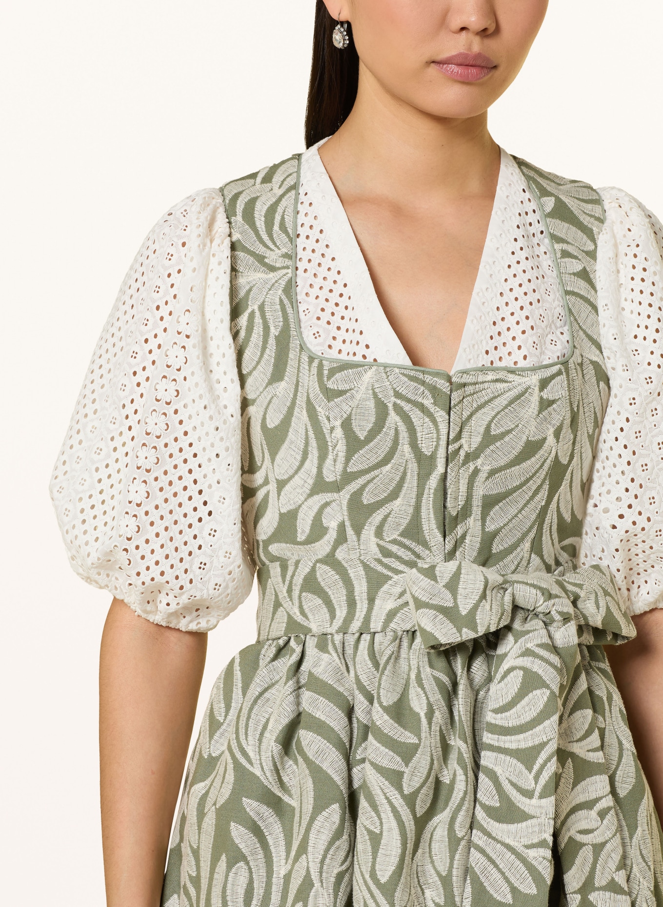 LIMBERRY Dirndl ELIANA: ZIELONY / KREMOWY