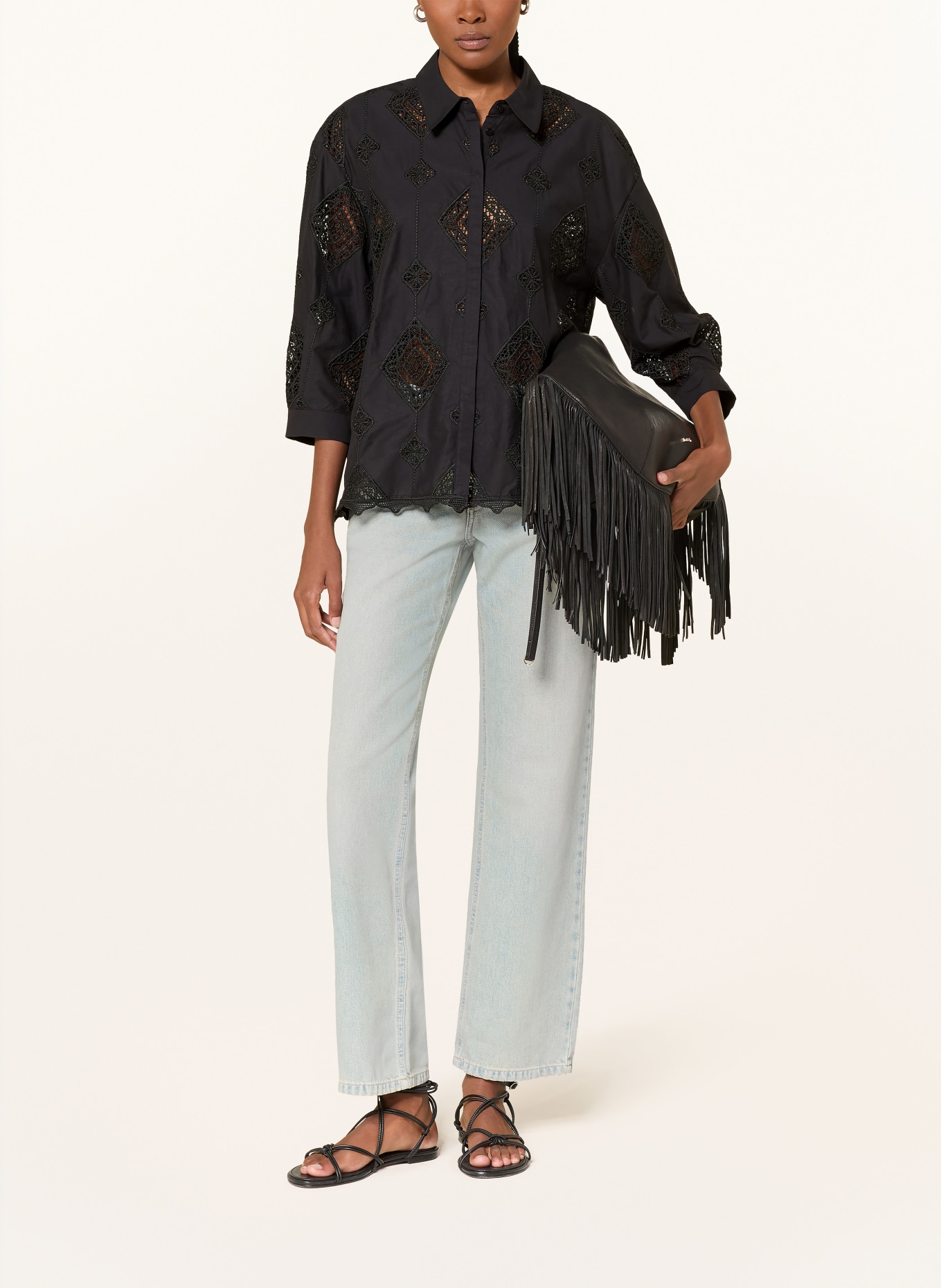 ba&sh Hemdbluse MURIEL mit 3/4-Arm: SCHWARZ