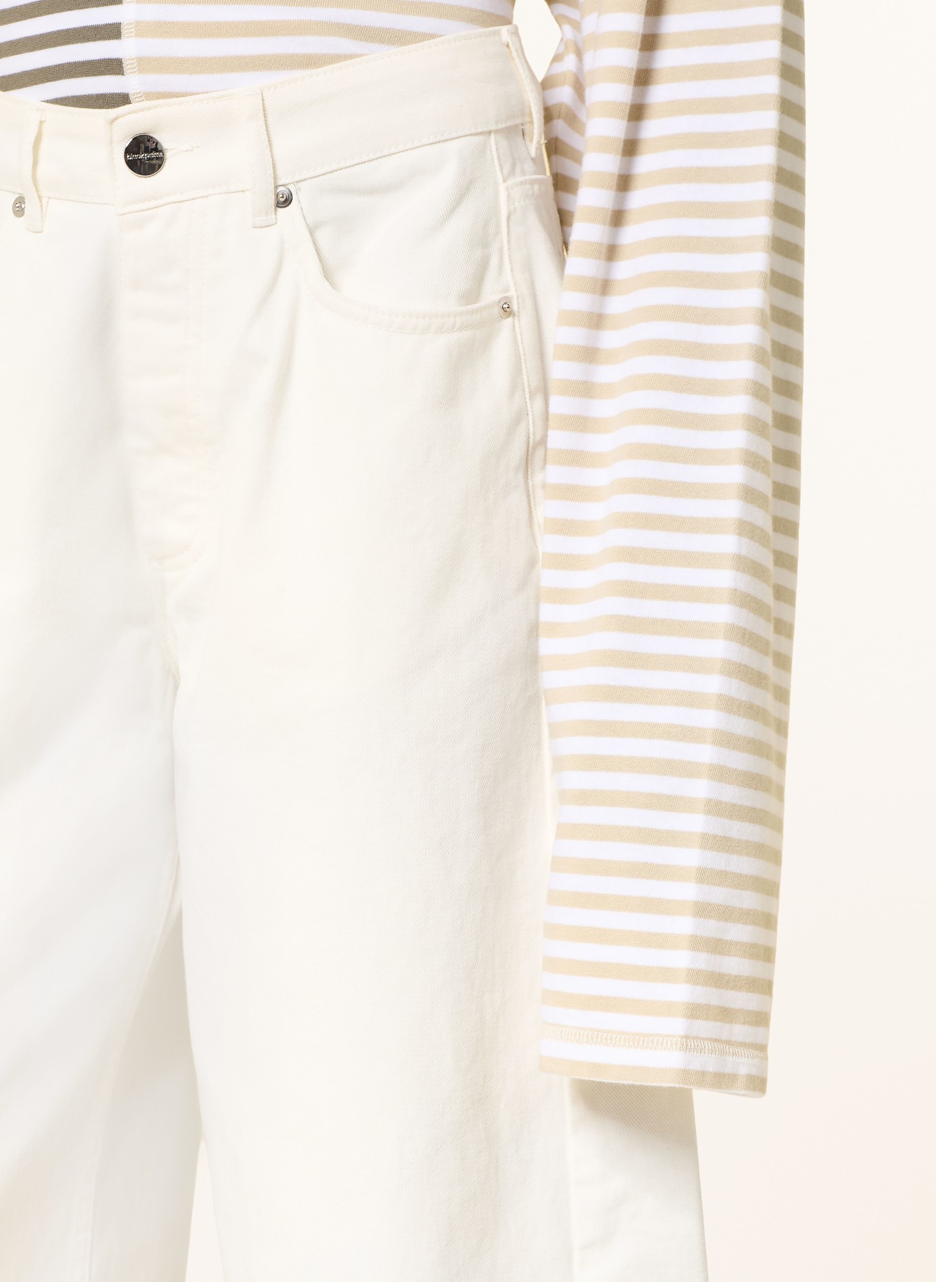 black palms Wide-Leg Jeans JEANY: CREAM CREAM