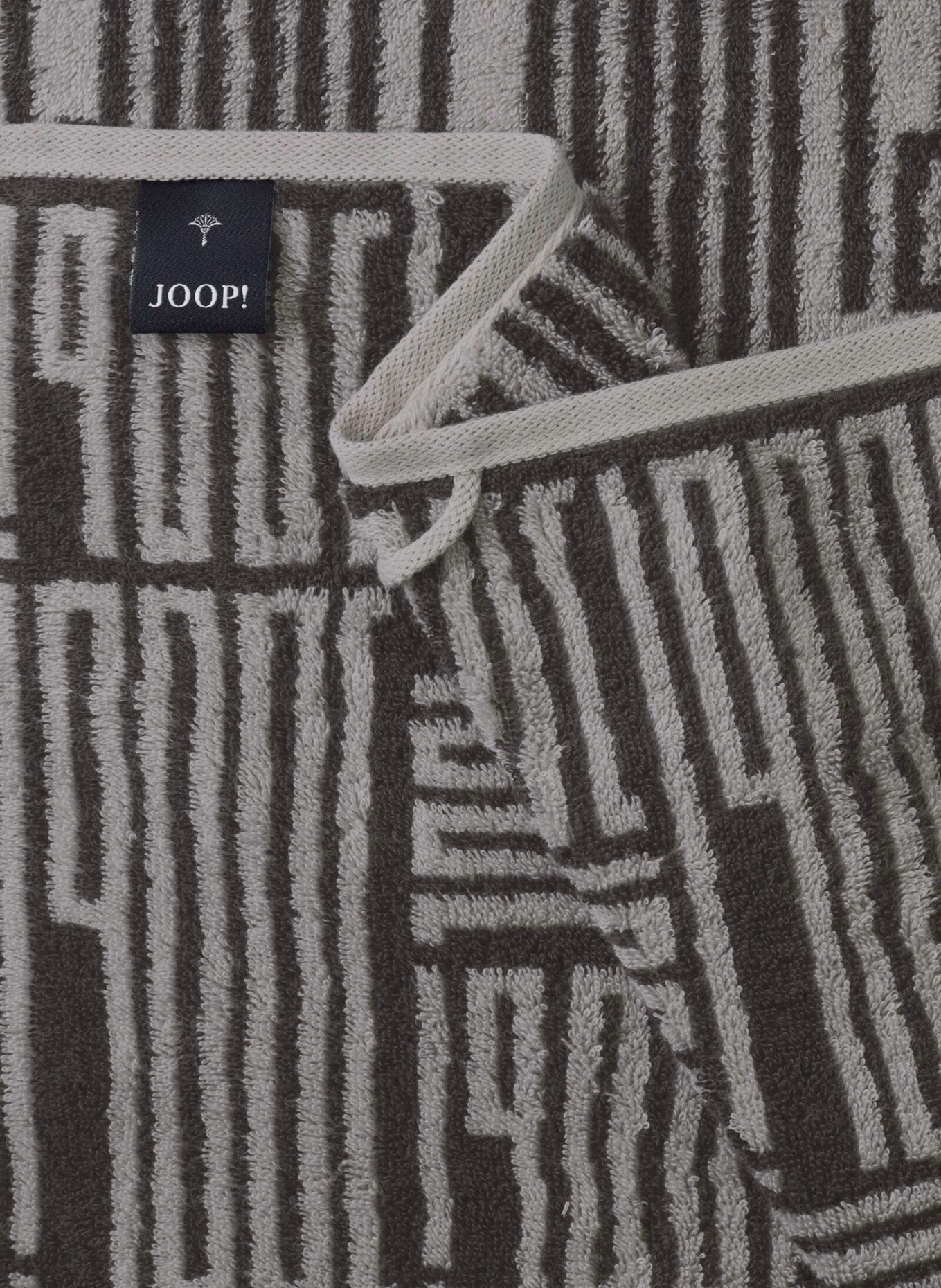 JOOP! Shower towel: LIGHT GRAY / DARK GRAY
