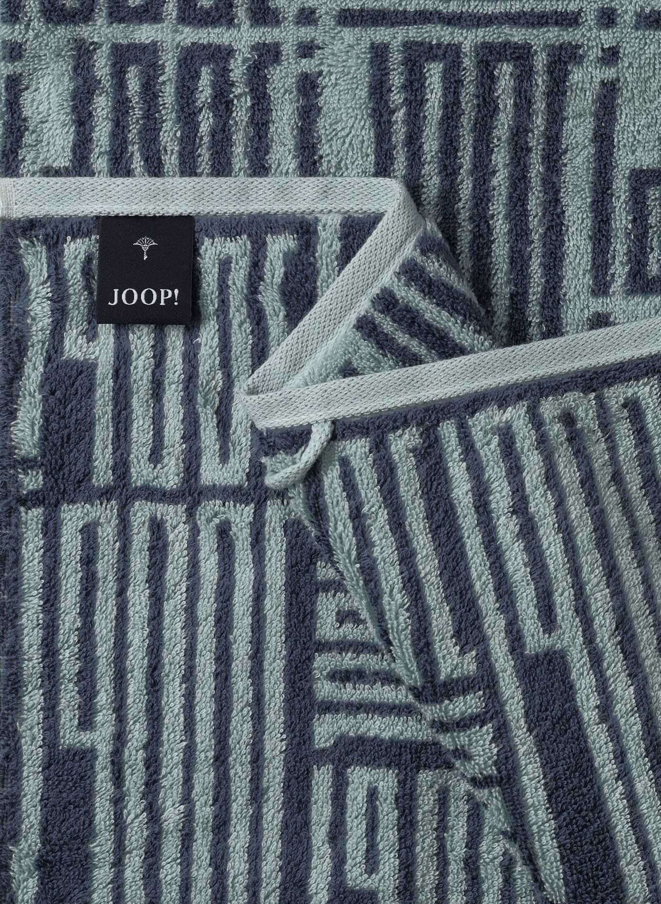 JOOP! Shower towel: BLUE GRAY / DARK BLUE