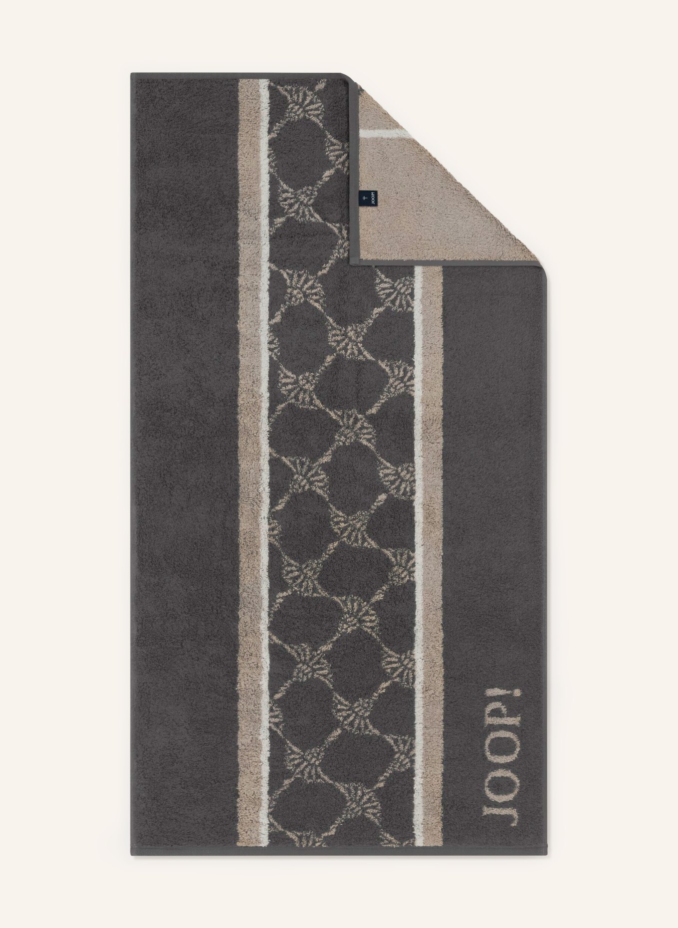 JOOP! Shower towel: DARK GRAY / CREAM / TAUPE