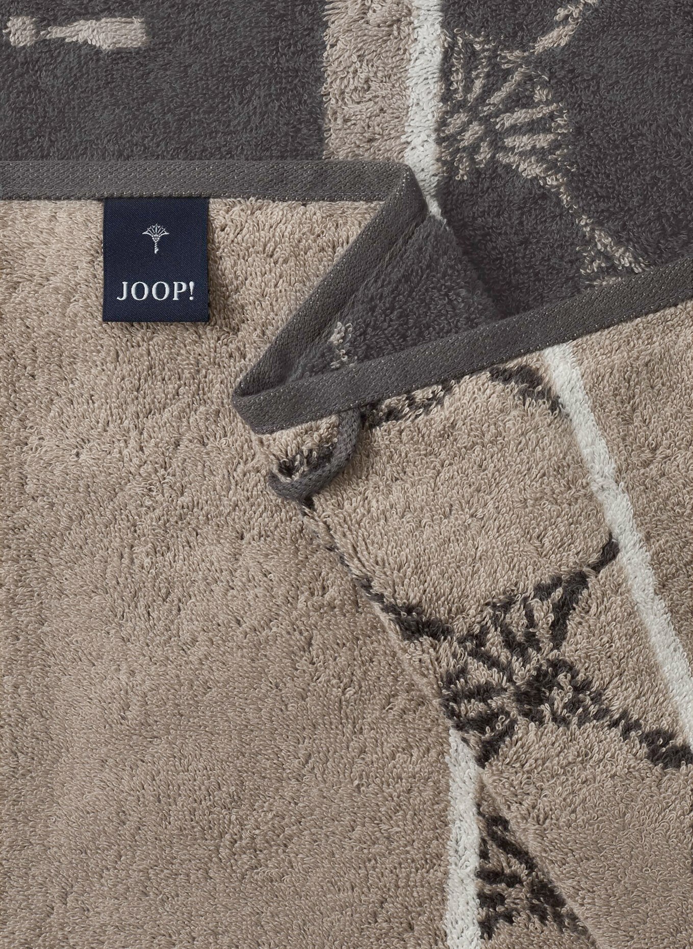 JOOP! Towel: DARK GRAY / CREAM / TAUPE