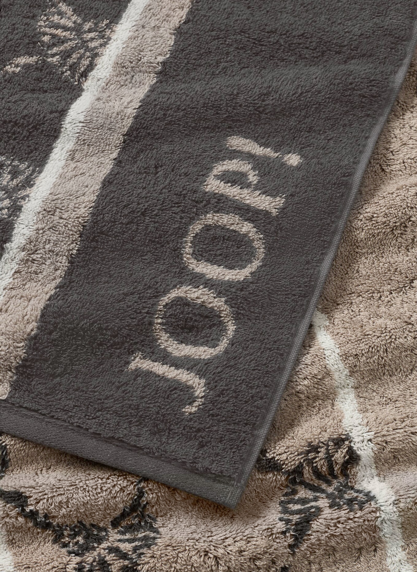 JOOP! Towel: DARK GRAY / CREAM / TAUPE
