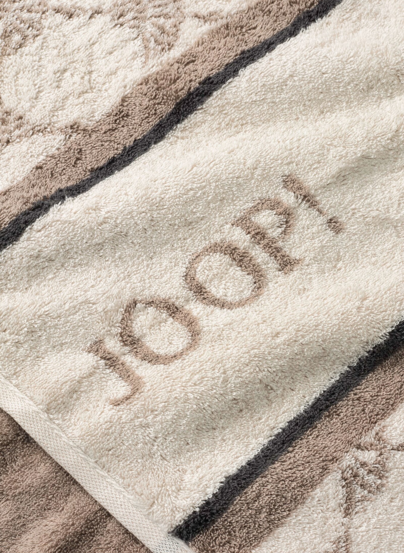 JOOP! Shower towel: LIGHT GRAY / TAUPE