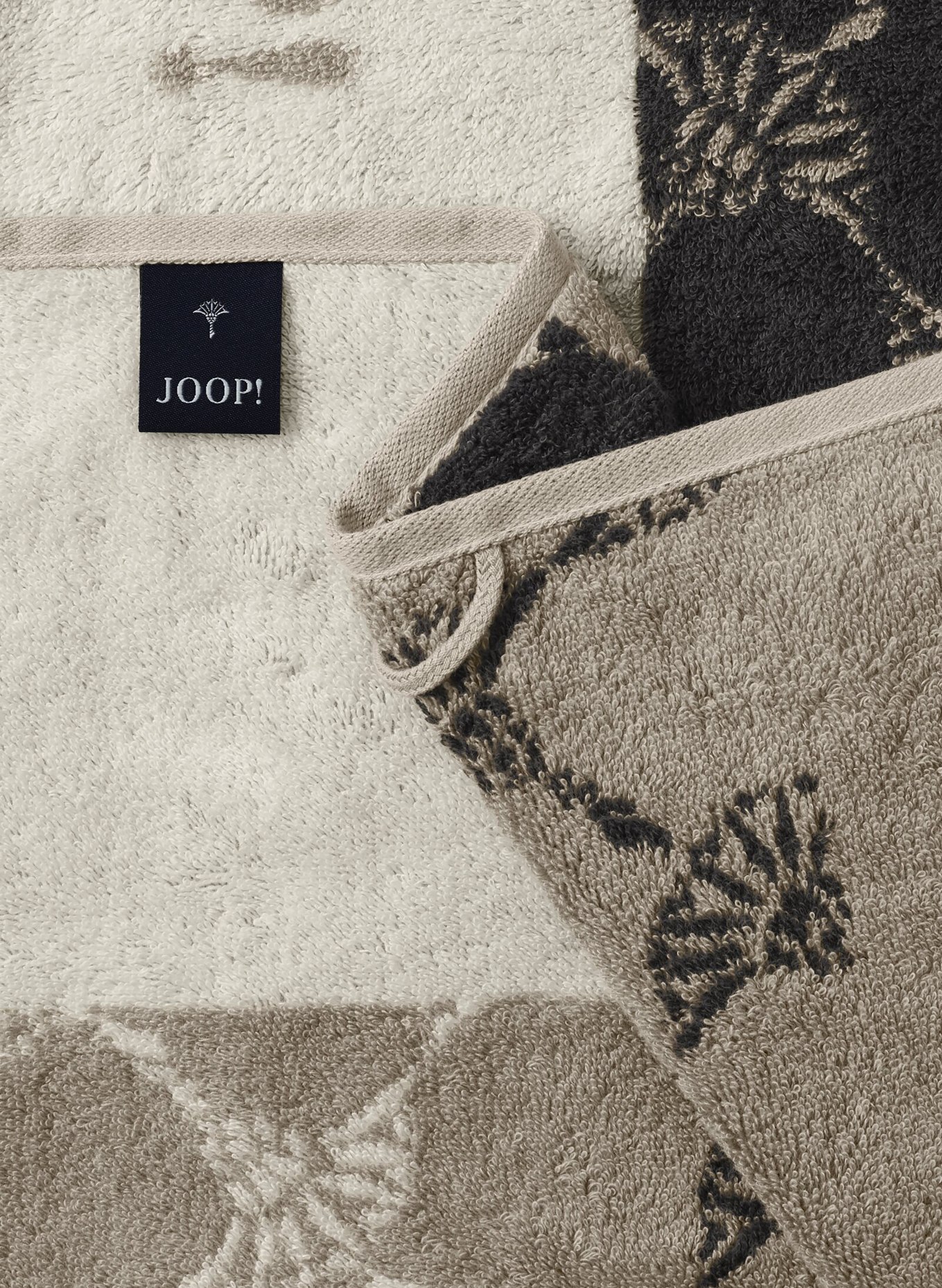 JOOP! Towel: CREAM / TAUPE / DARK GRAY