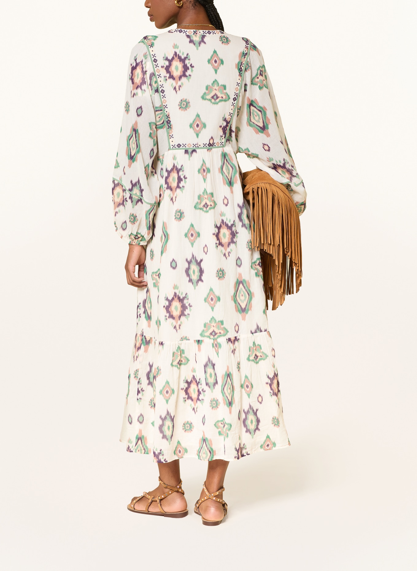 ba&sh Šaty OELIA: KRÉMOVÁ / VELBLOUDÍ / ZELENÁ