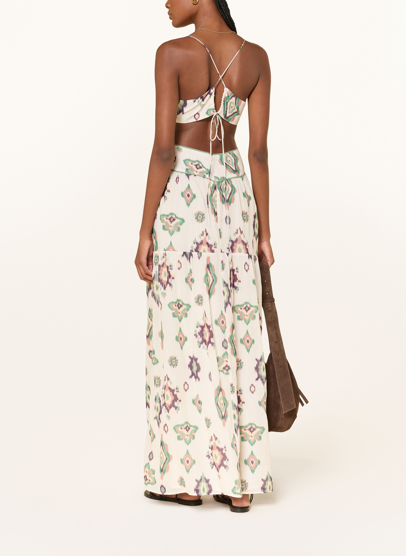 ba&sh Kleid OMELIA: ECRU / DUNKELLILA / GRÜN