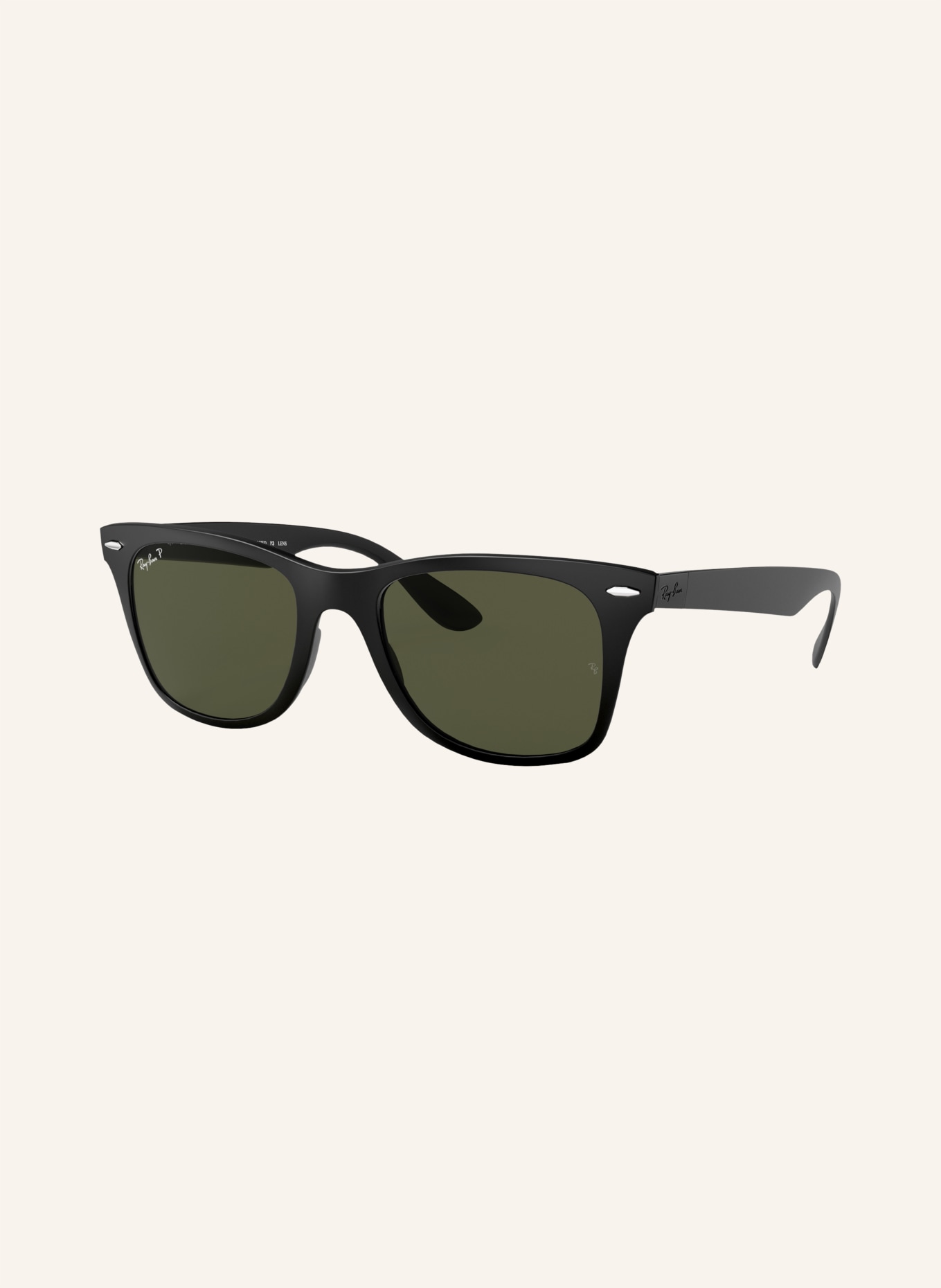 Ray-Ban Sonnenbrille RB4195: MATT SCHWARZ/ DUNKELGRÜN POLARISIERT