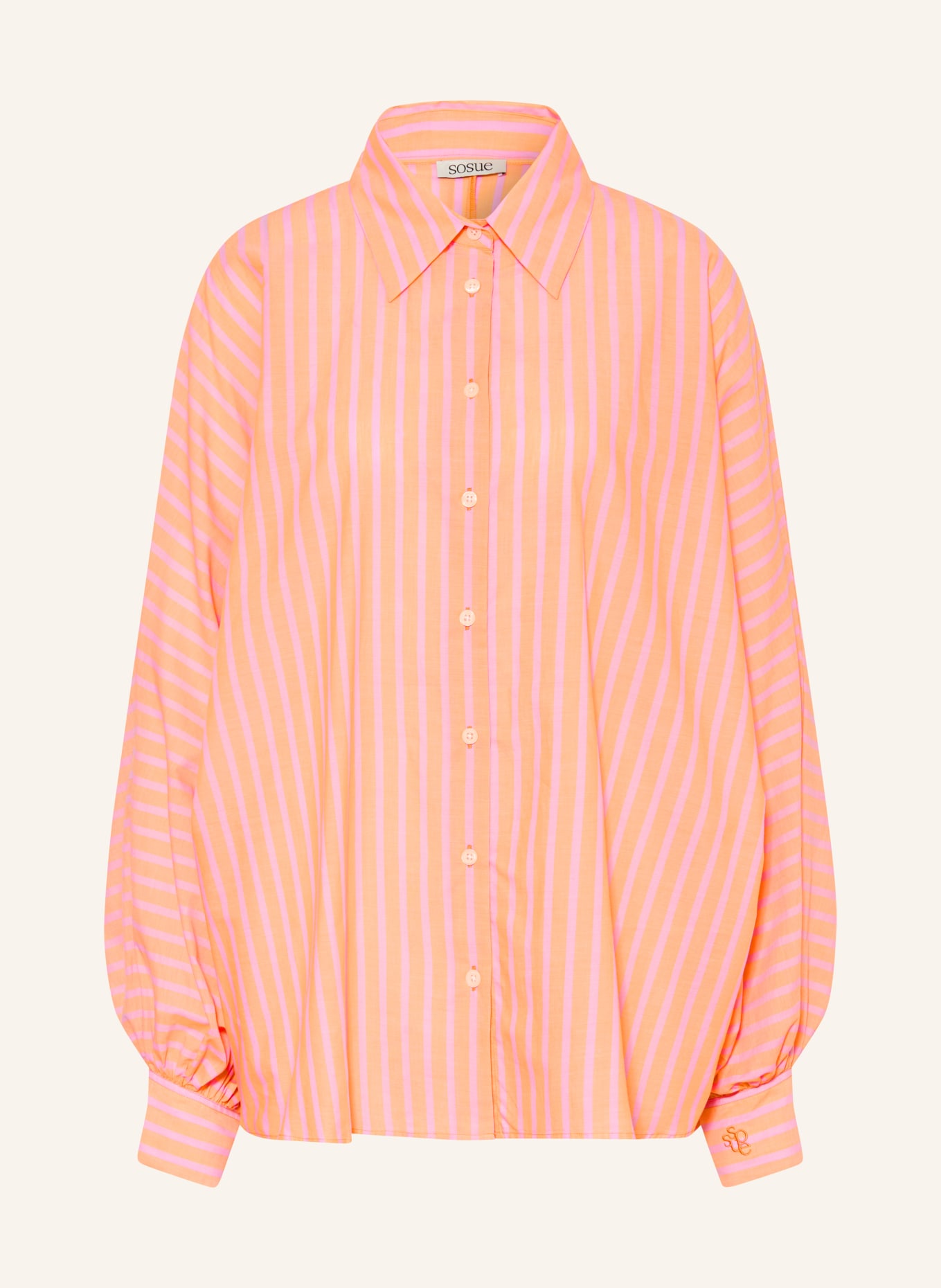 SoSUE Oversized shirt blouse: ORANGE / LIGHT PURPLE