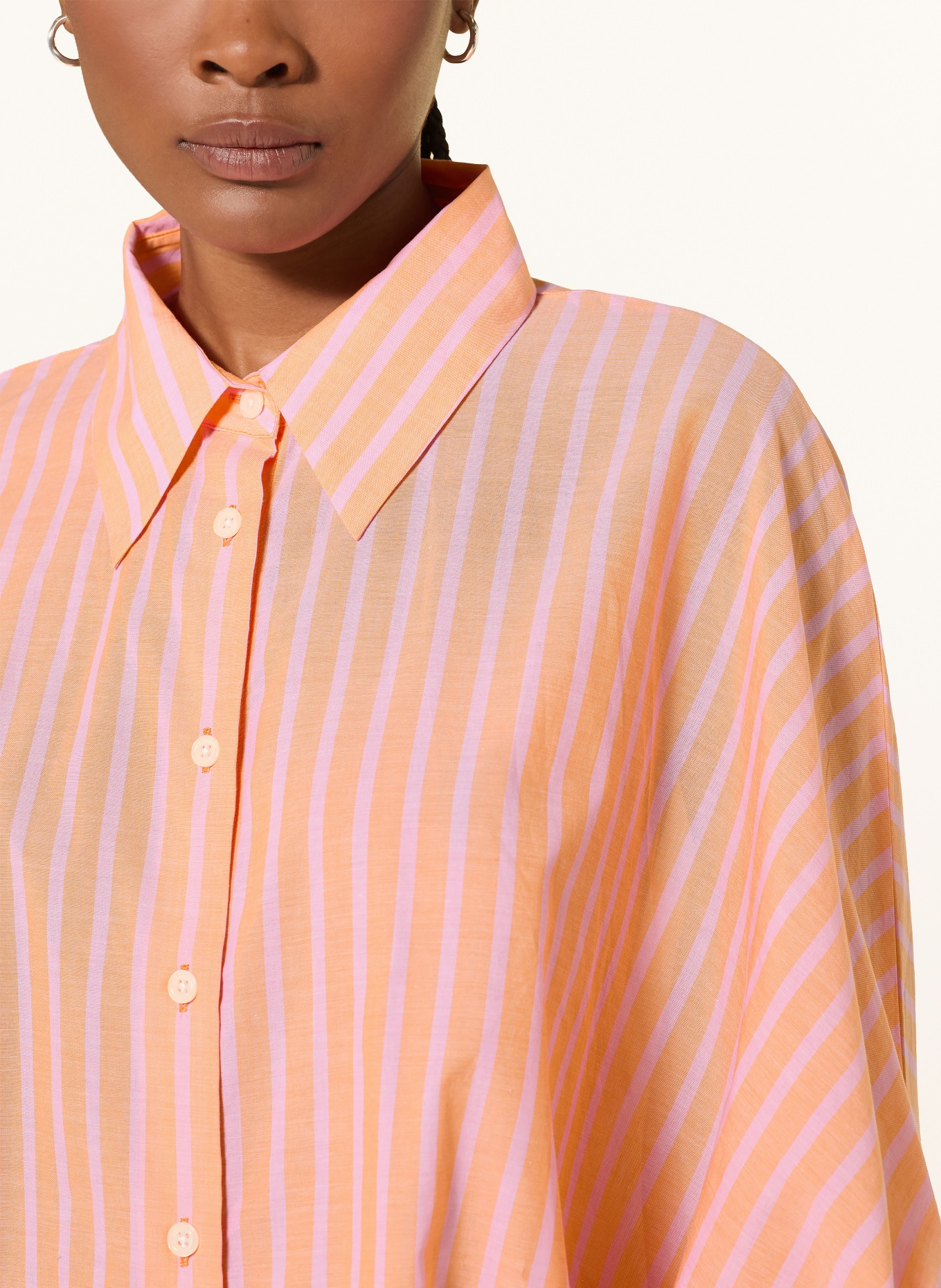 SoSUE Oversized shirt blouse: ORANGE / LIGHT PURPLE