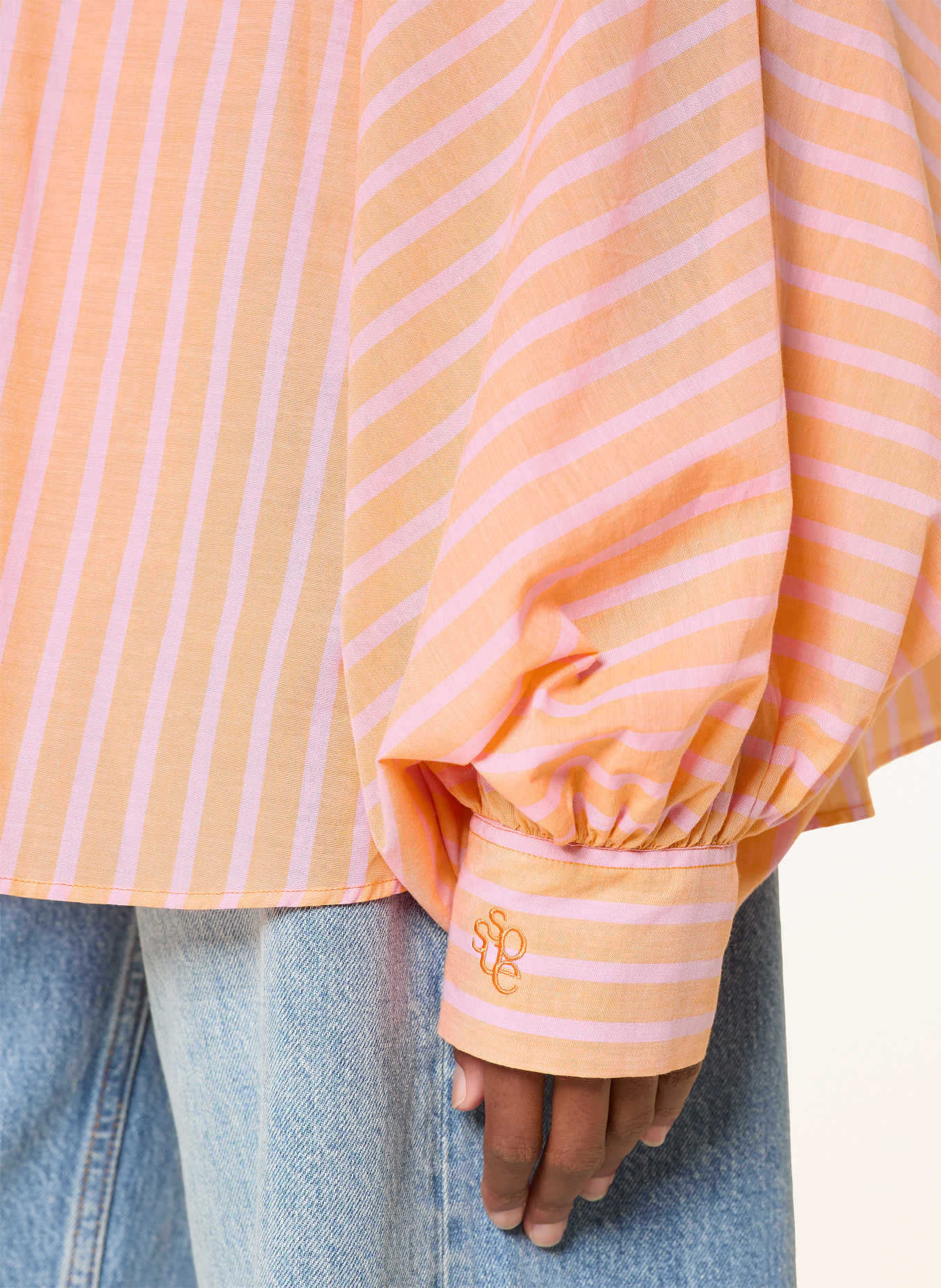 SoSUE Oversized shirt blouse: ORANGE / LIGHT PURPLE