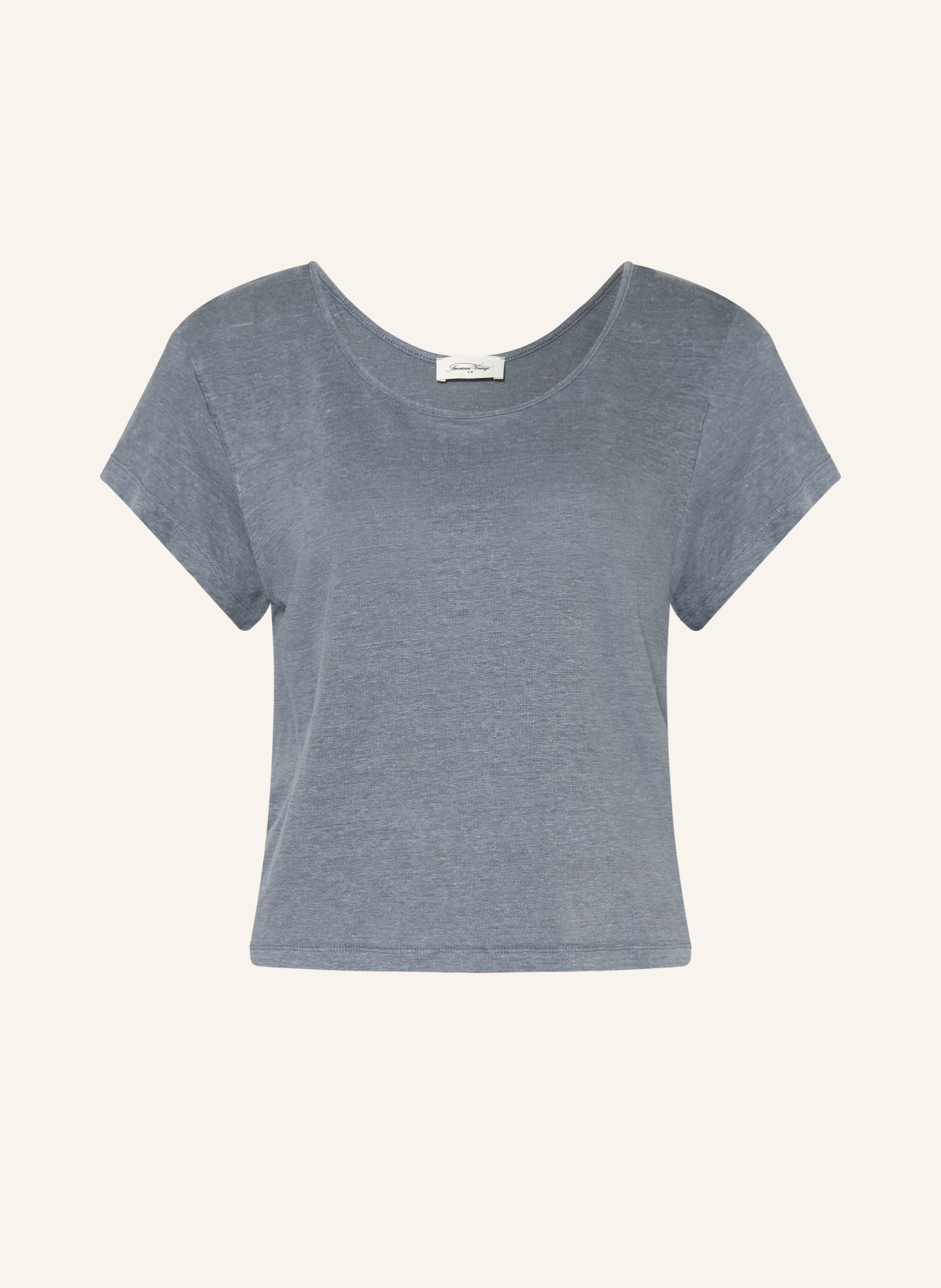 American Vintage DUALY T-shirt van linnen: BLAUWGRIJS