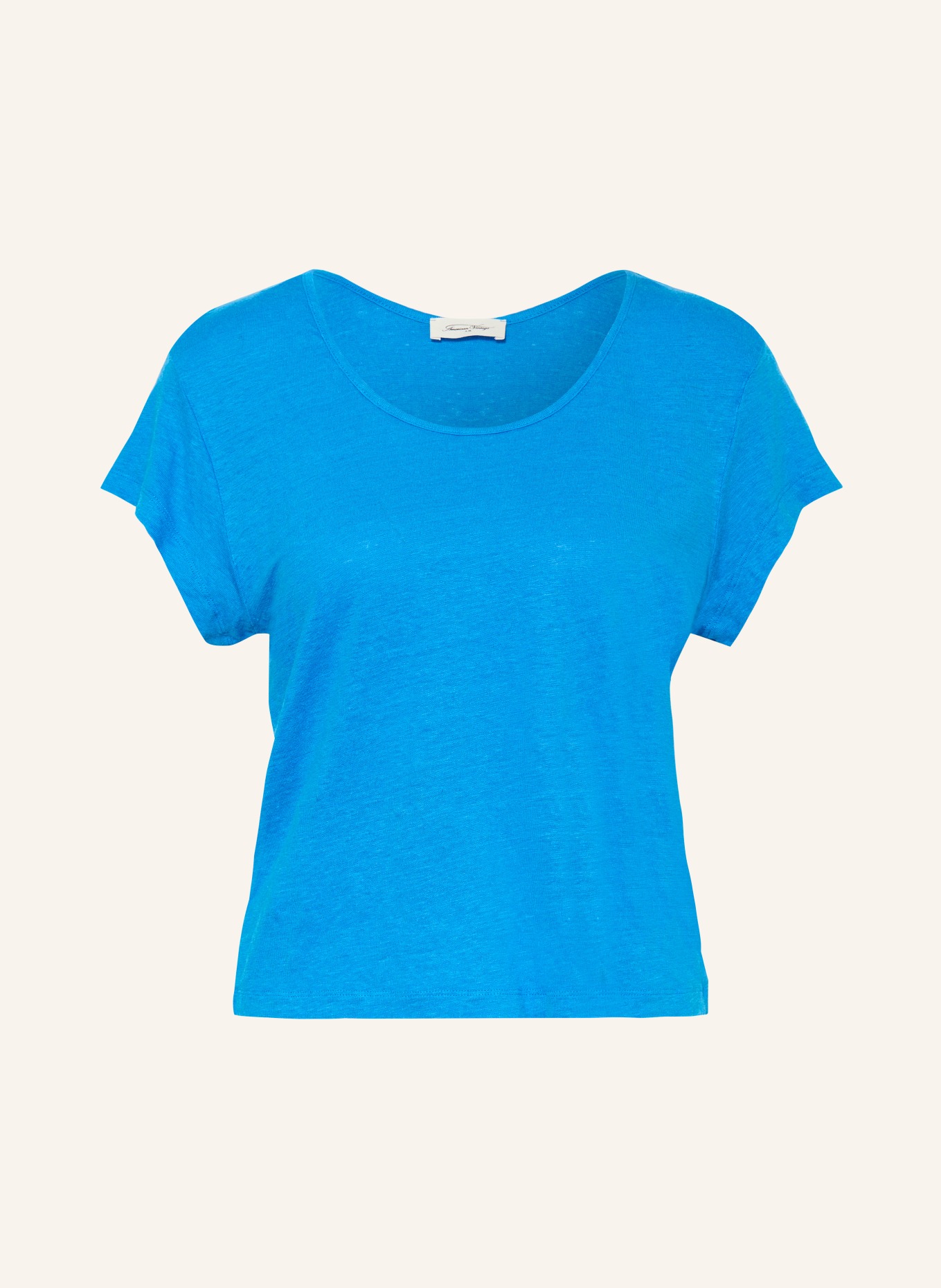 American Vintage Tričko DUALY z lnu: MODRÁ