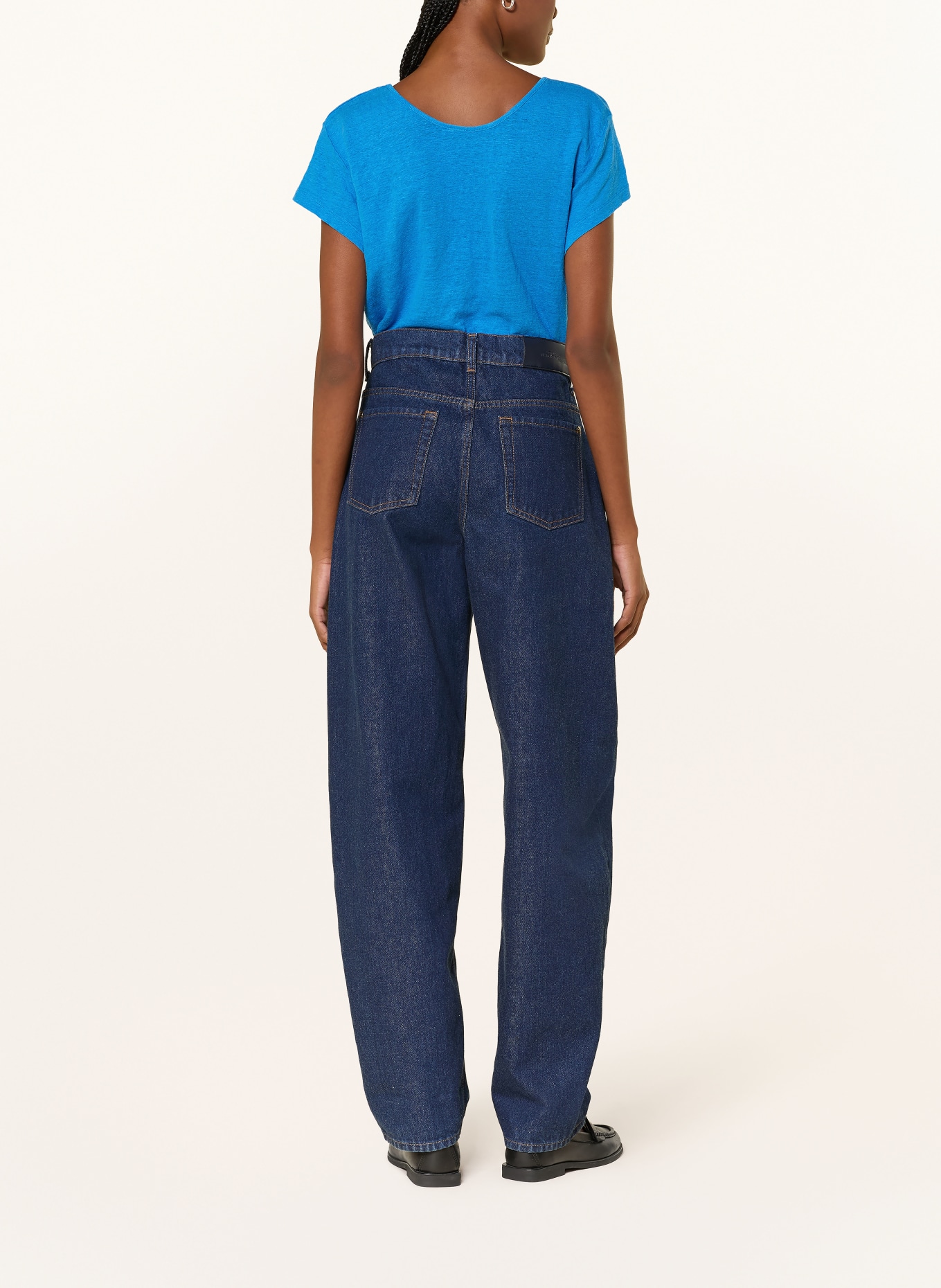 American Vintage Tričko DUALY z lnu: MODRÁ