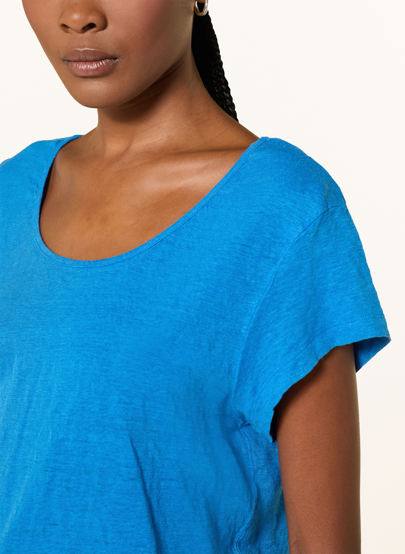 American Vintage Tričko DUALY z lnu: MODRÁ