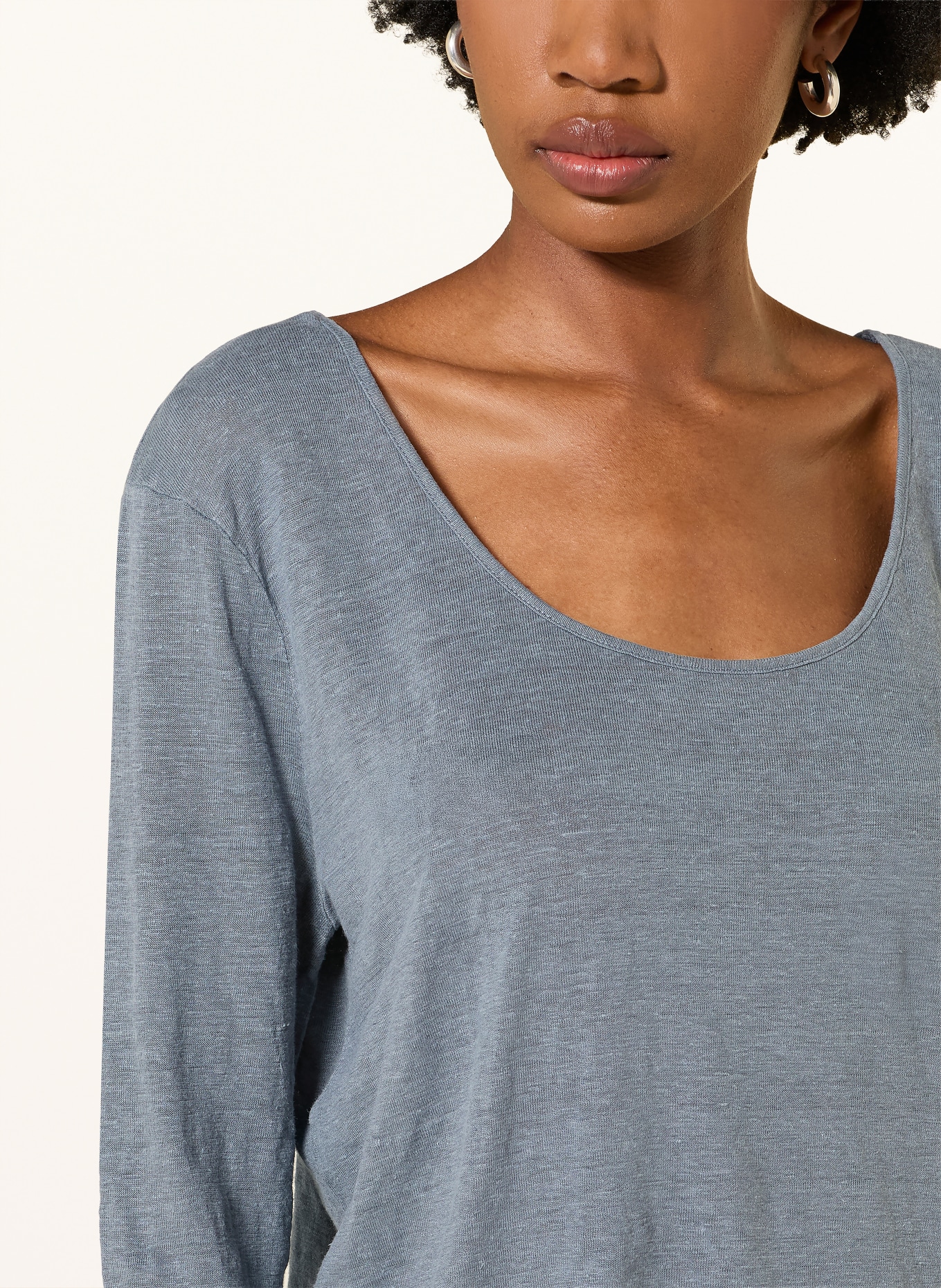 American Vintage Koszulka z długim rękawem DUALY z lnu: SZARY