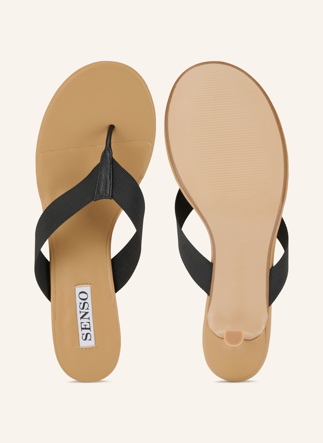 SENSO Zehentrenner: SCHWARZ / BEIGE
