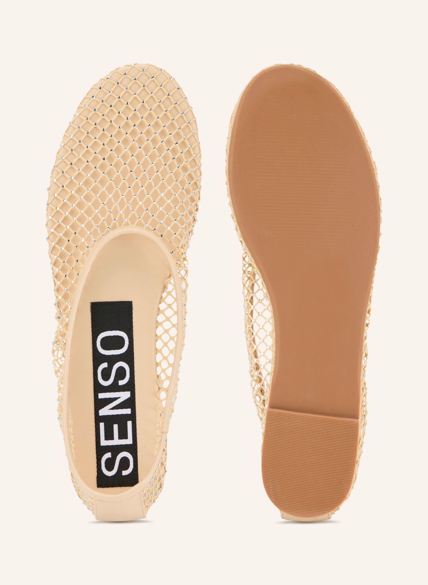 SENSO Ballerinas CLARISSA mit Schmucksteinen: HELLBRAUN