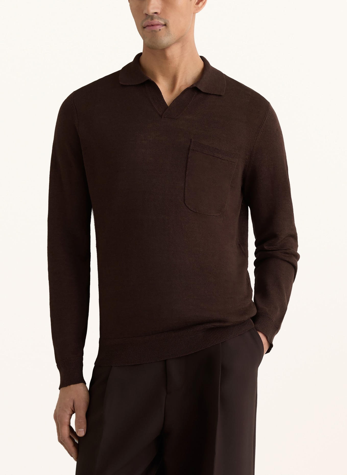 REISS Linnen trui OAKLANDS: MARRON FONCÉ