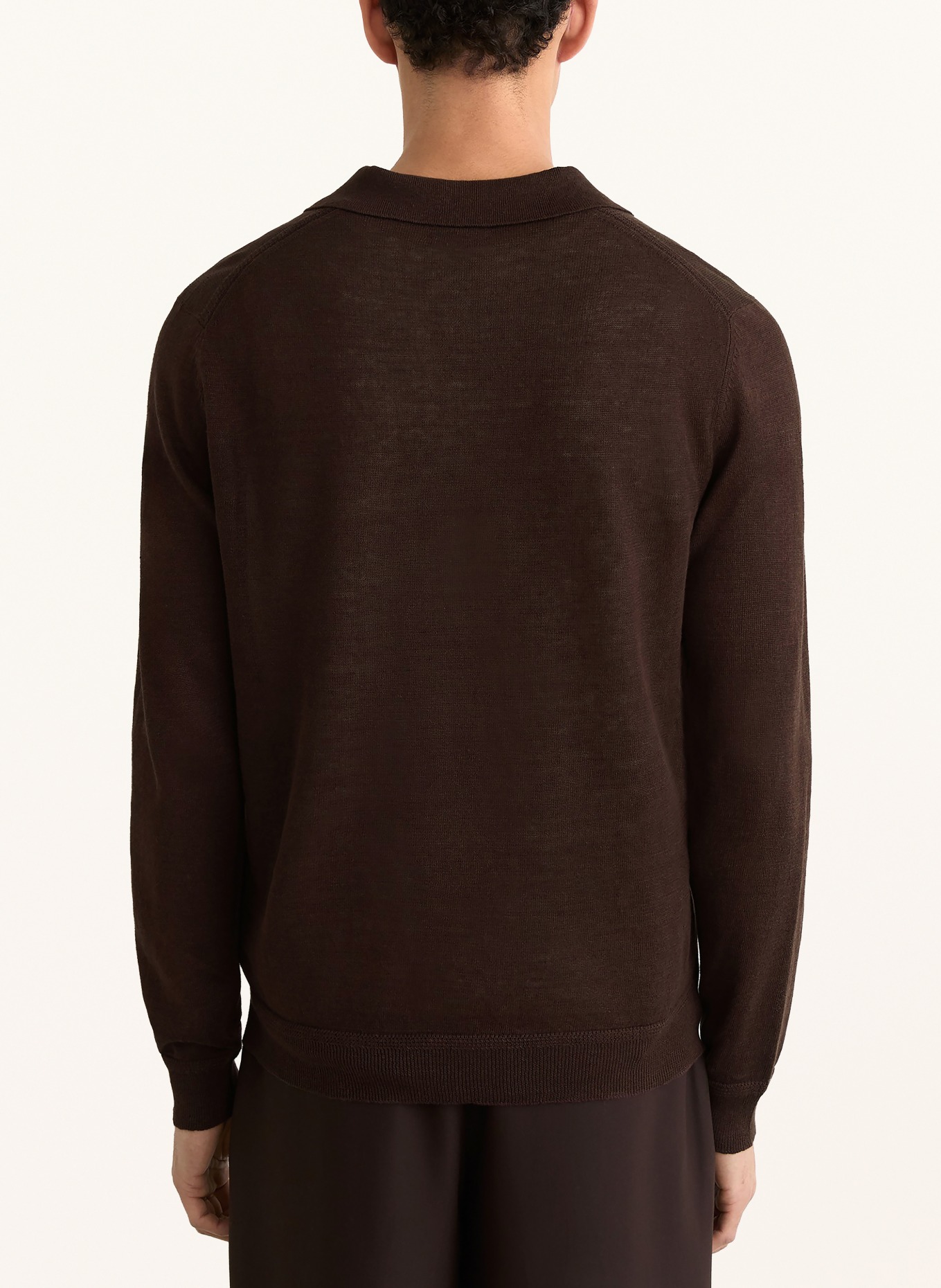 REISS Linnen trui OAKLANDS: MARRON FONCÉ