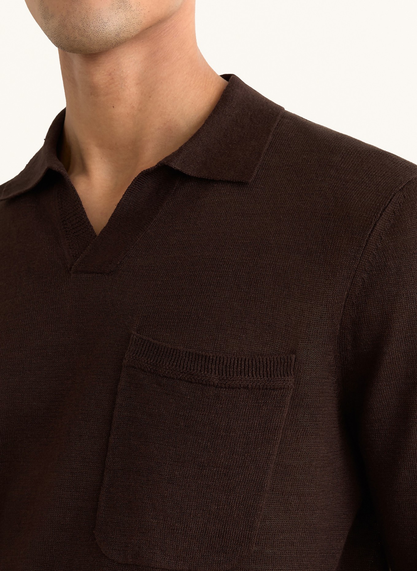REISS Linnen trui OAKLANDS: MARRON FONCÉ