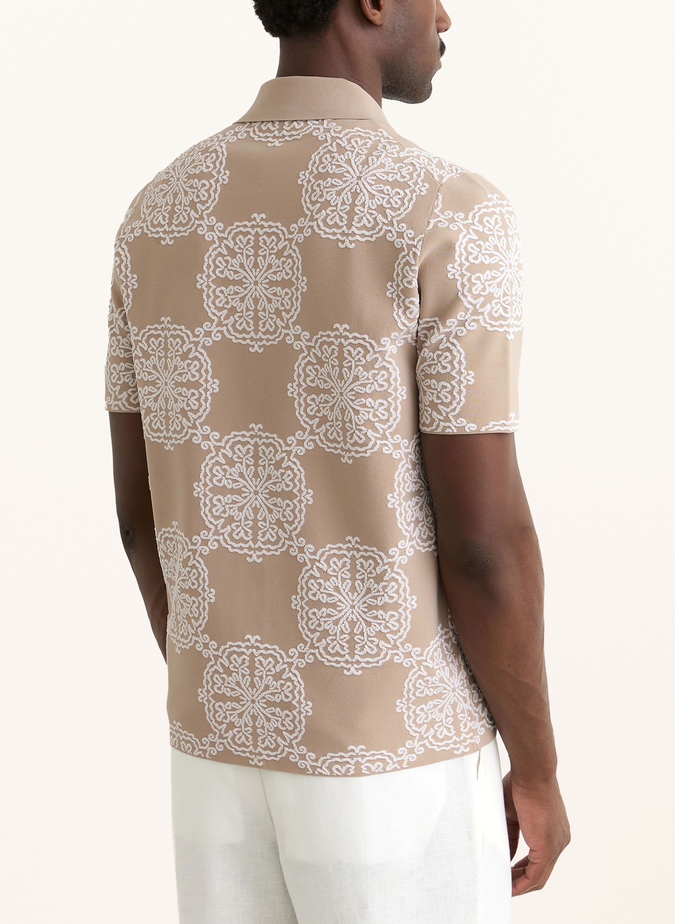 REISS Resorthemd GABRIEL Regular Fit: BEIGE / WEISS