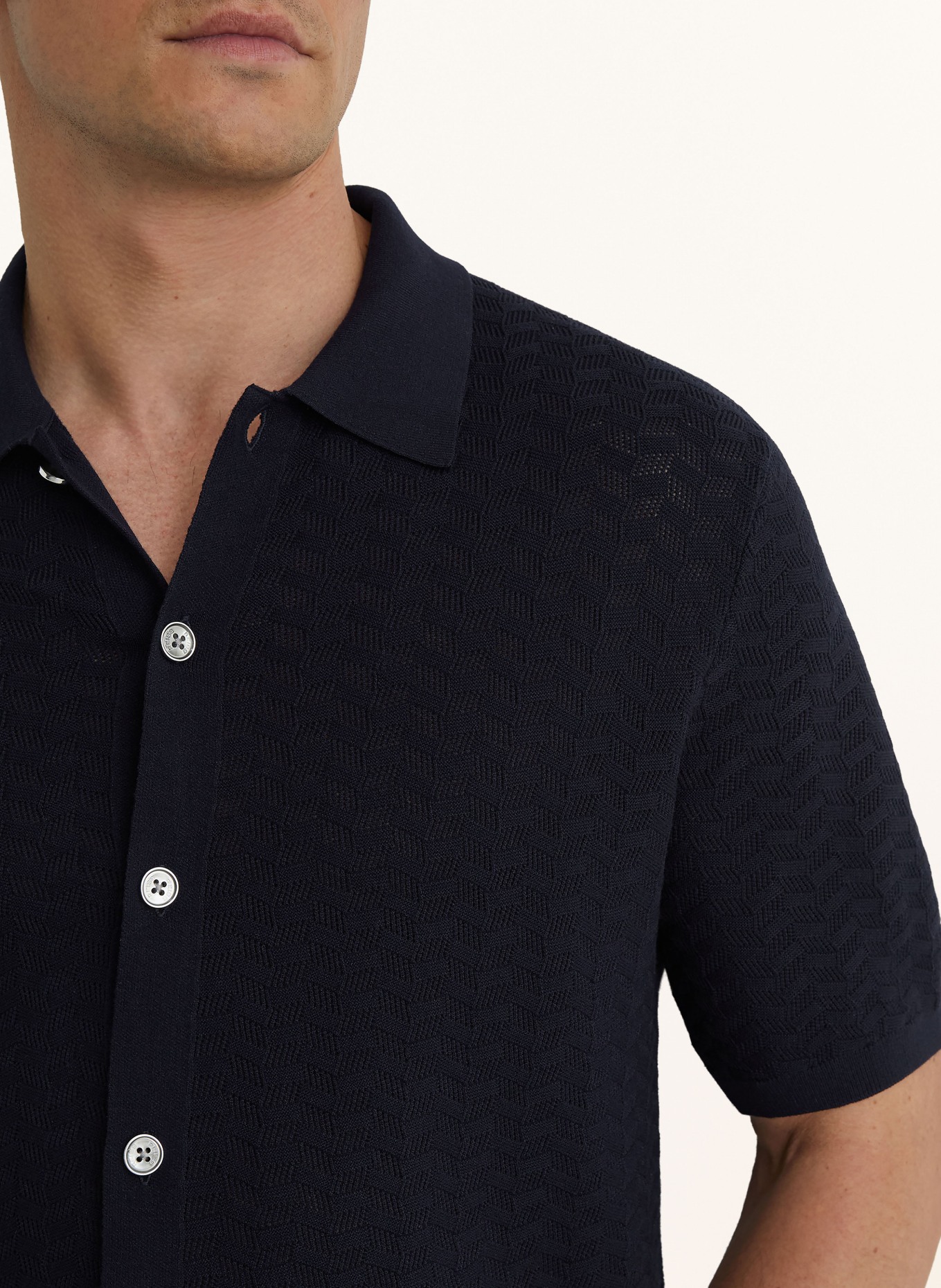 REISS Strickhemd PHOENIX Extra Slim Fit: DUNKELBLAU