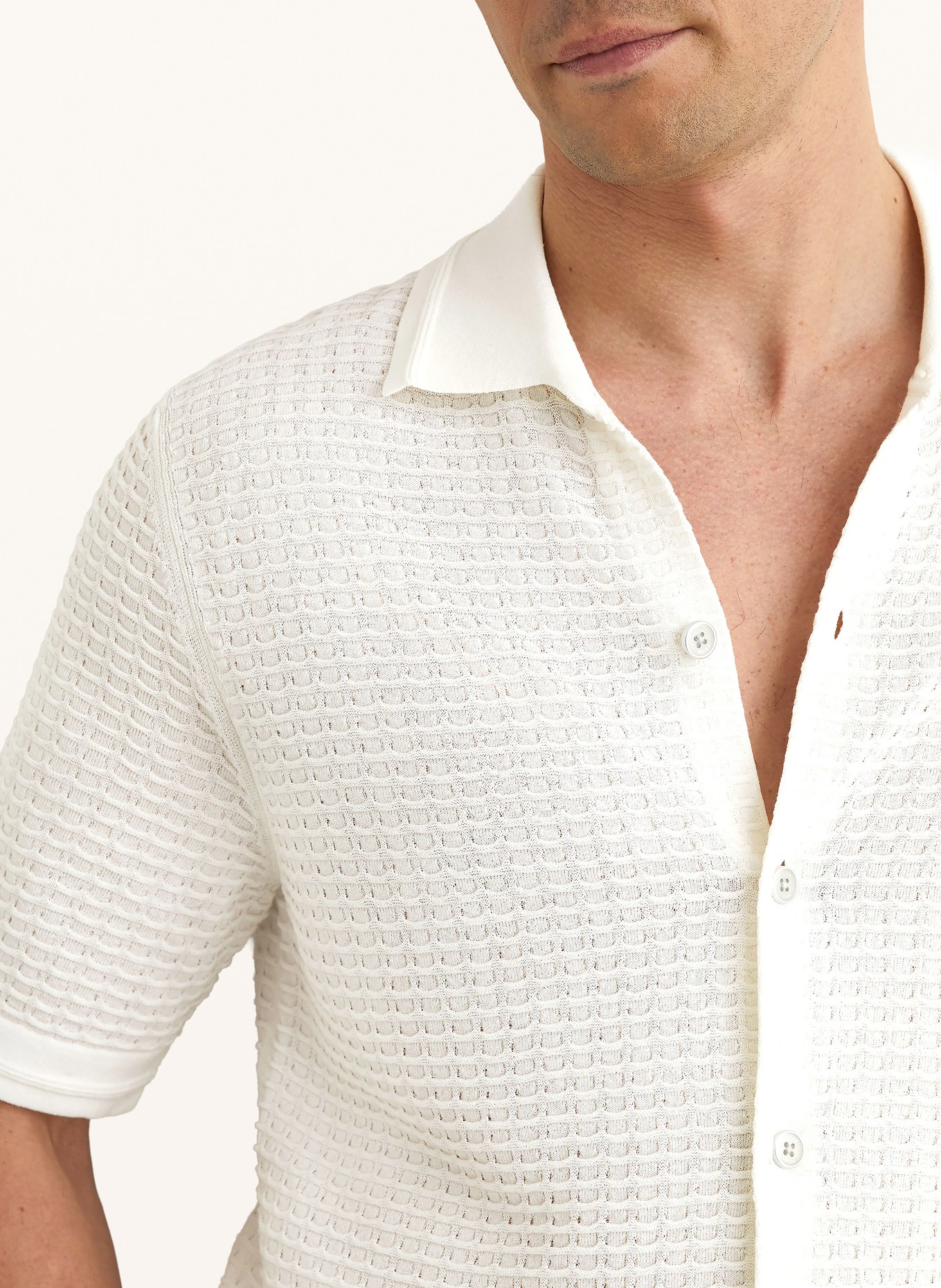 REISS Strickhemd CLIFTON Slim Fit: WEISS