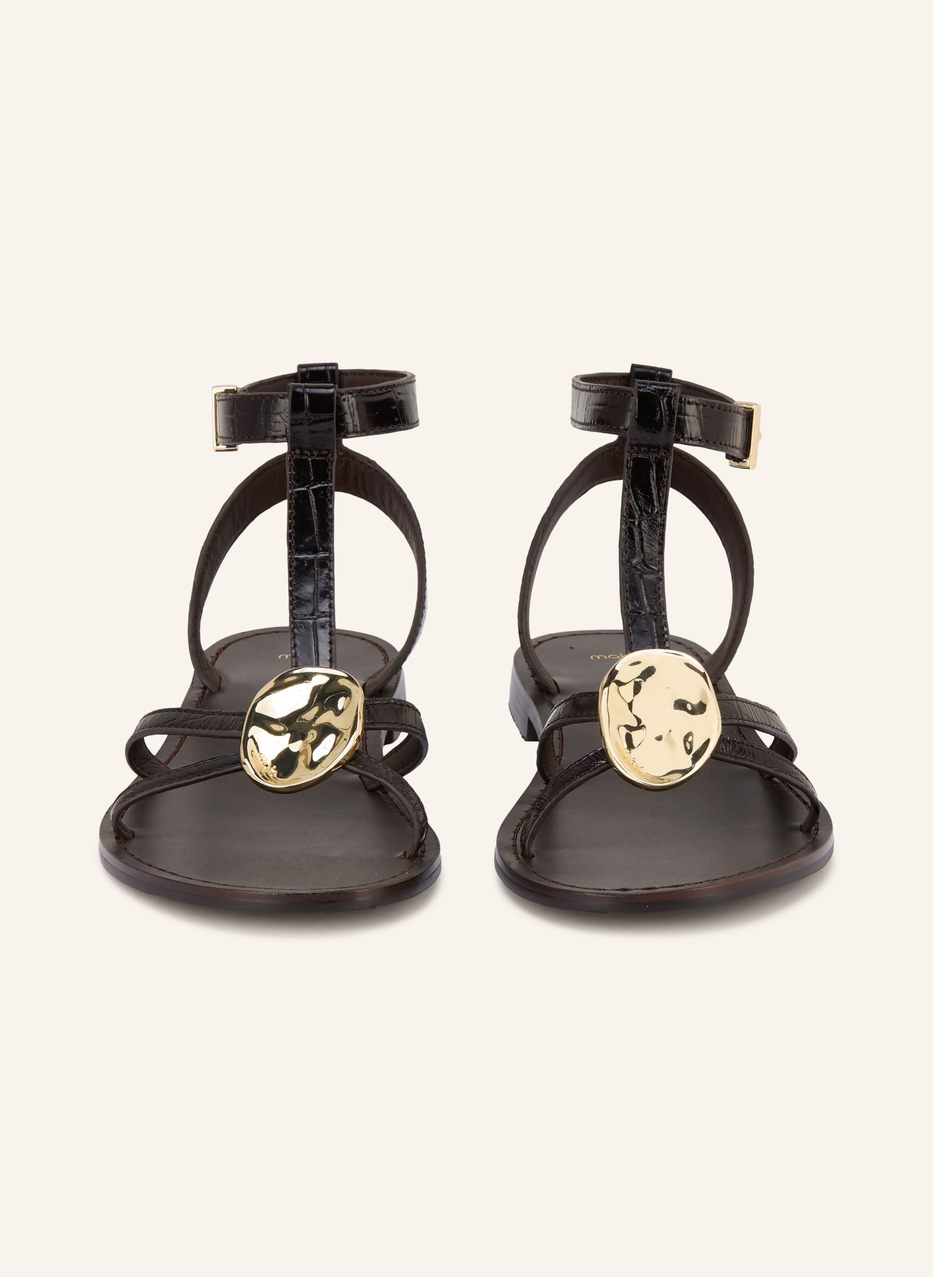 maje Sandały: CIEMNOBRĄZOWY / ZŁOTY