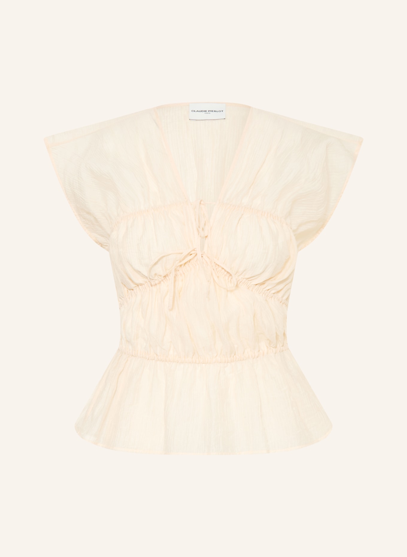 CLAUDIE PIERLOT Blusenshirt mit Rüschen: CREME
