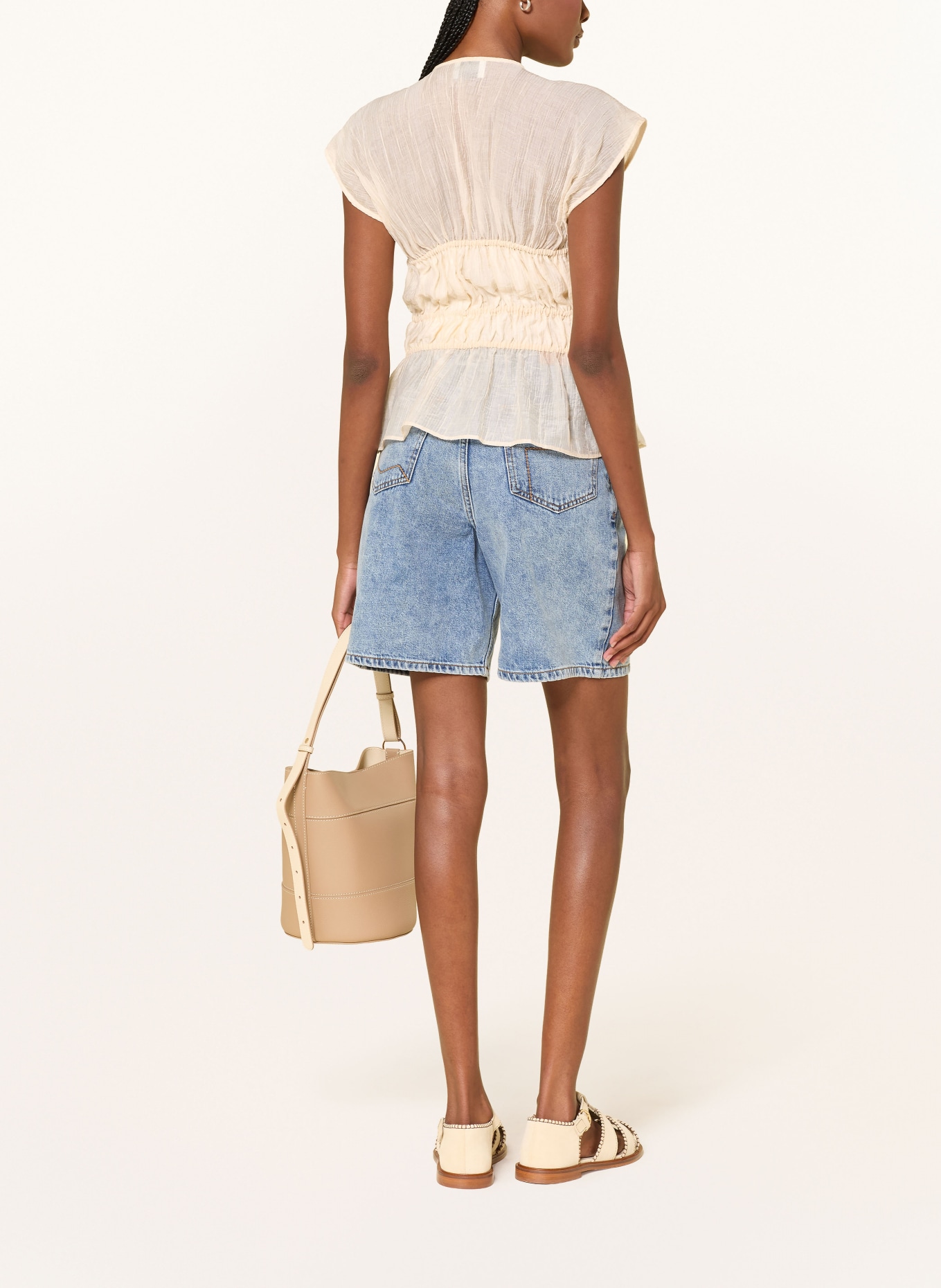 CLAUDIE PIERLOT Blusenshirt mit Rüschen: CREME