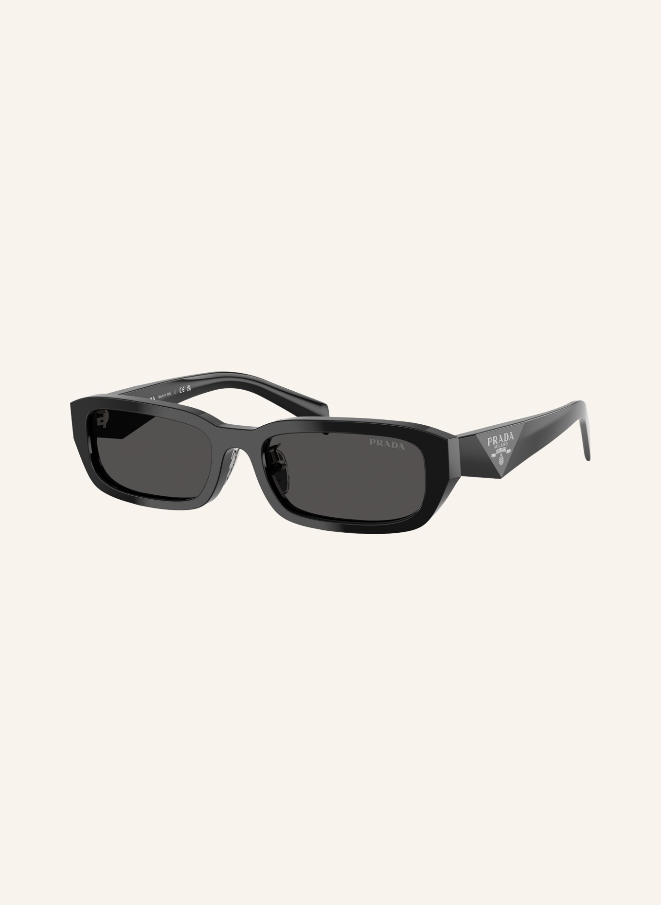 PRADA Sunglasses PR B06SF: BLACK/ DARK GREY